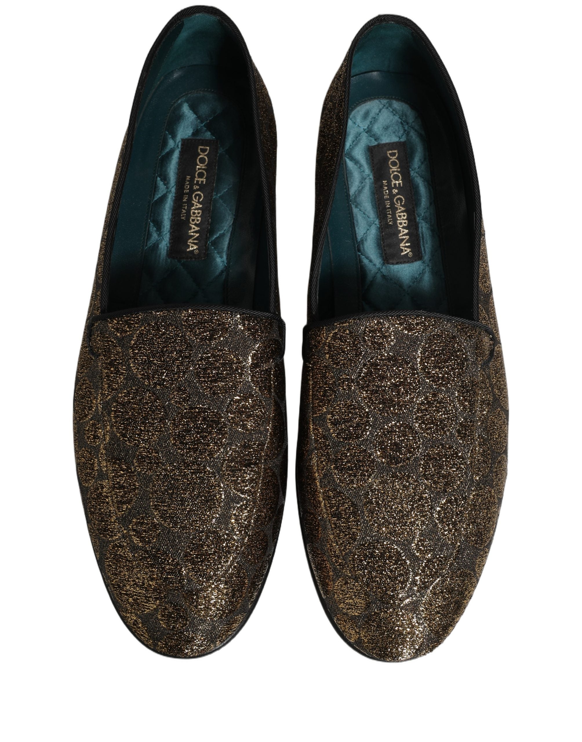 Dolce & Gabbana Gold Lurex Glitter Loafers - Timeless Luxury