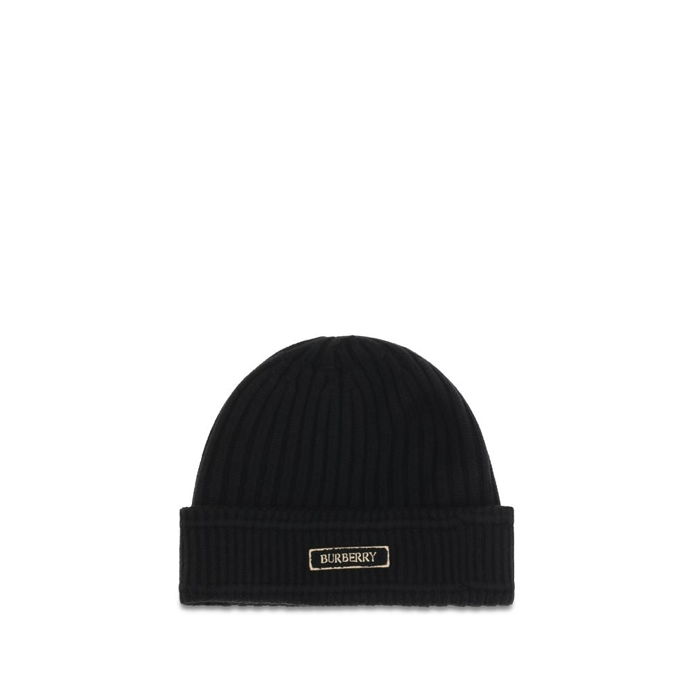 Burberry Black Wool Oves Aries Beanie - Luxurious Winter Accessory