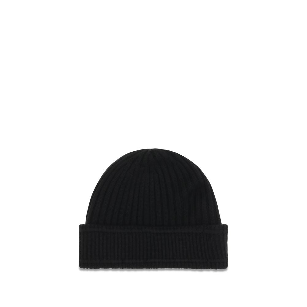 Burberry Black Wool Oves Aries Beanie - Luxurious Winter Accessory