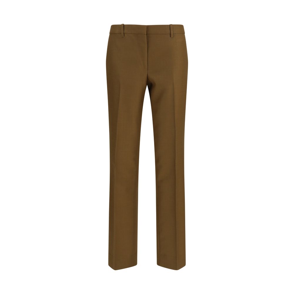 Burberry Brown Wool Oves Aries Dress Pants, Artisanal Elegance