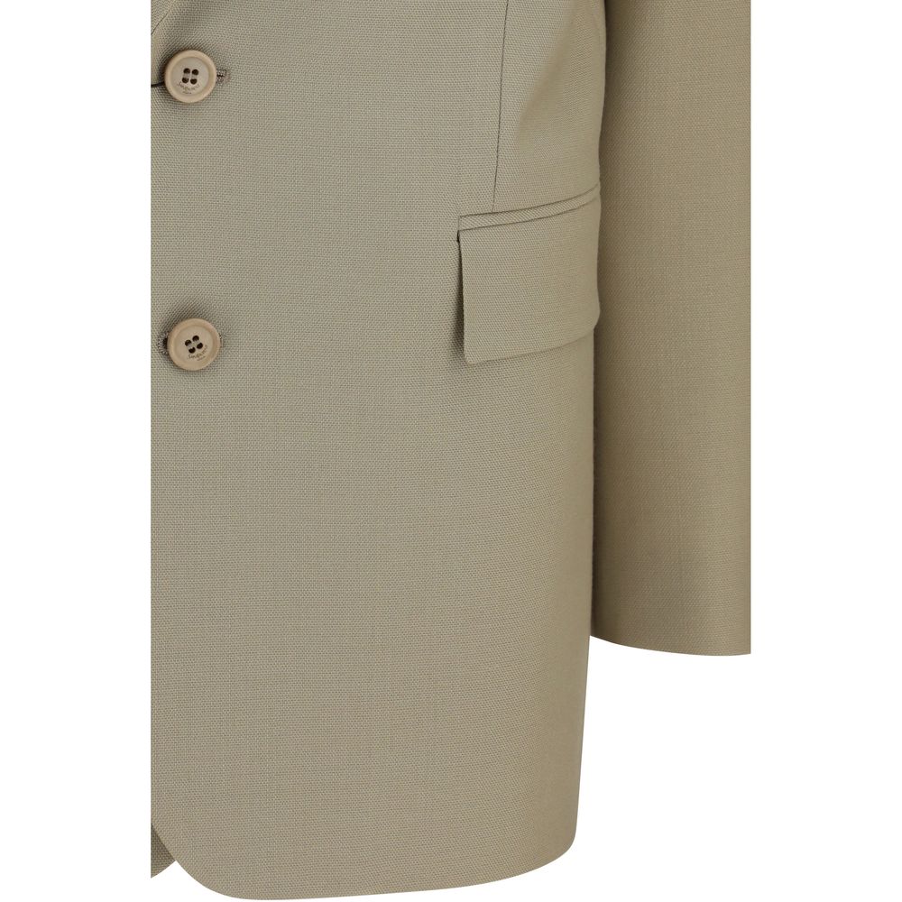 Saint Laurent Beige Wool Oves Aries Blazer - Timeless Elegance