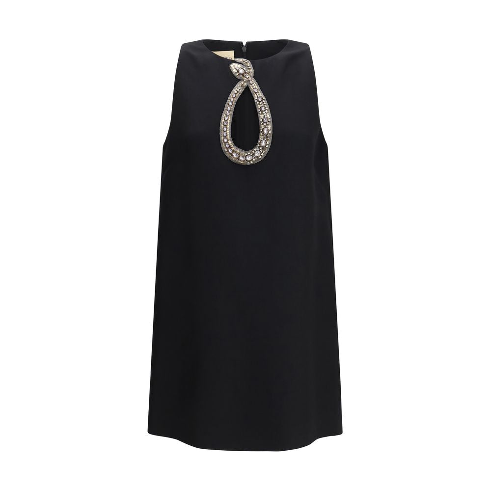 Valentino Black Wool Oves Aries Cocktail Dress