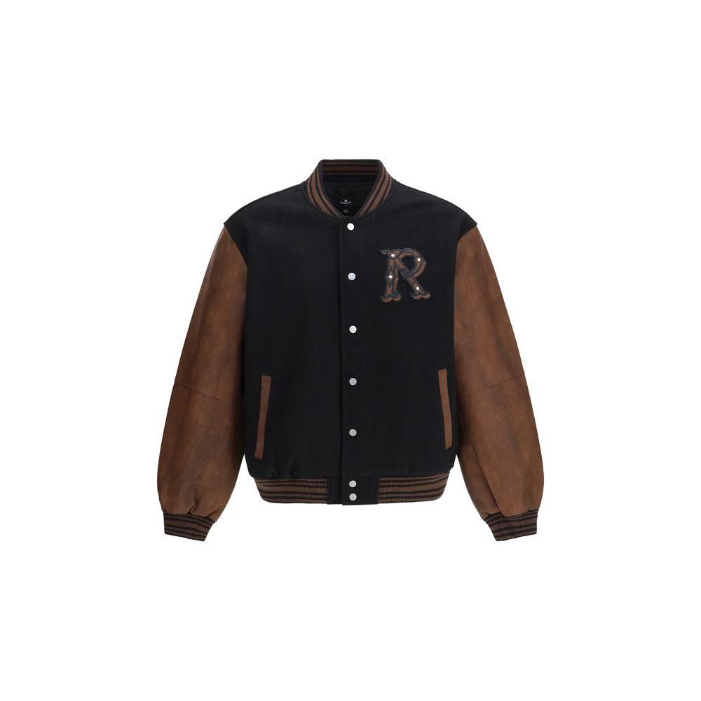 Represent Black Wool Oves Aries Bomber - Luxury Couture Jacket
