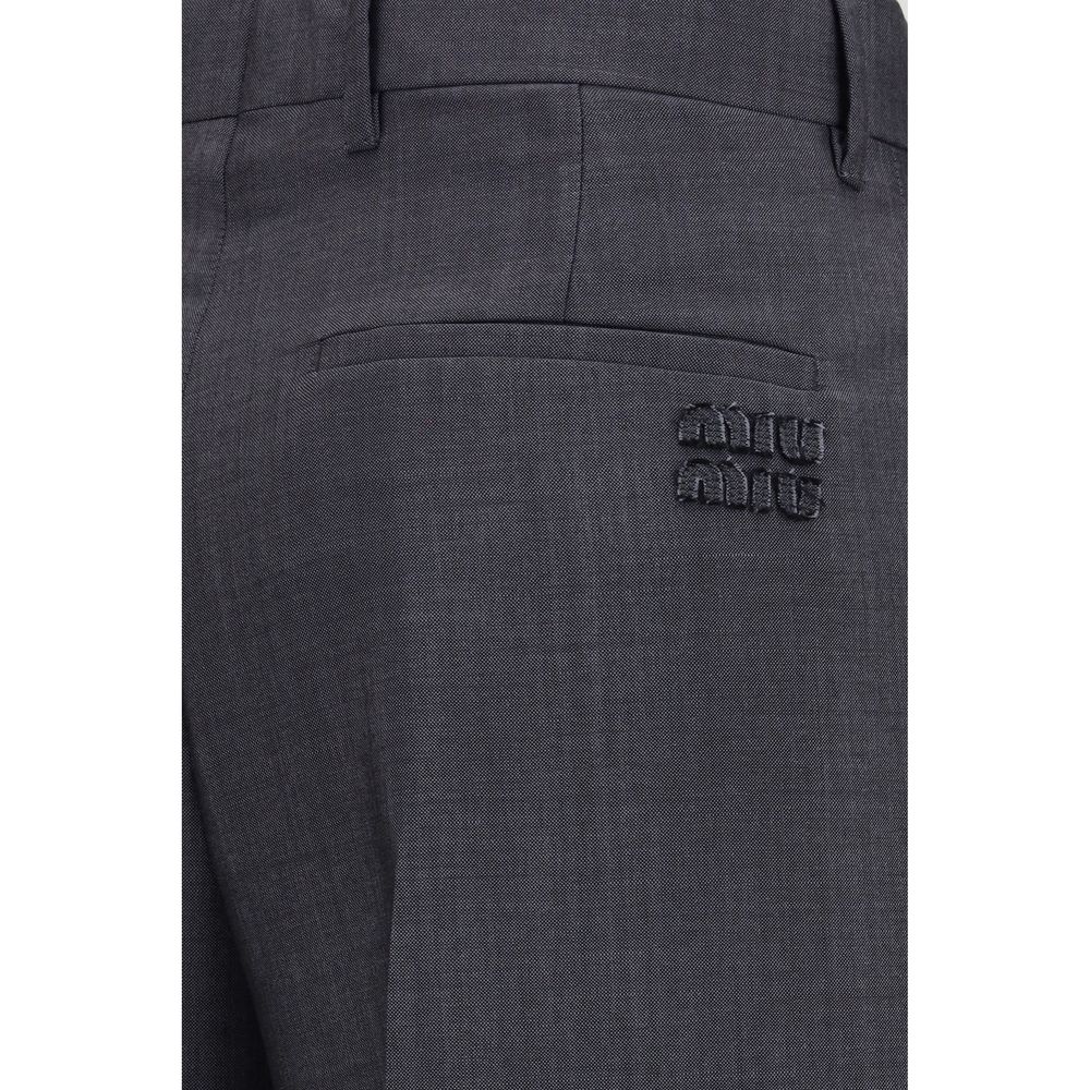 Miu Miu Gray Wool Oves Aries Dress Pants - Timeless Luxury Tailoring