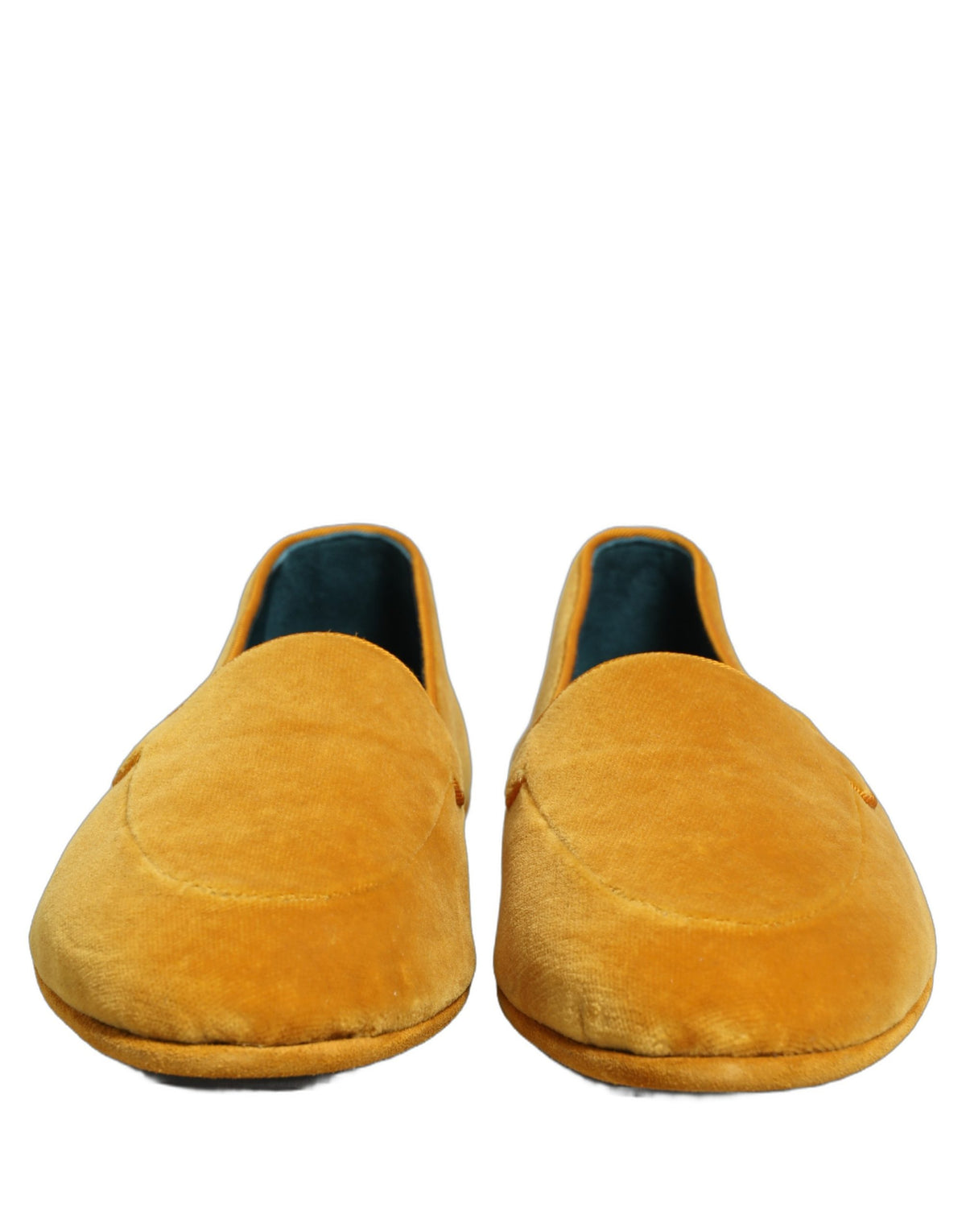 Dolce & Gabbana Yellow Velvet Dress Loafers - Luxury Elegance