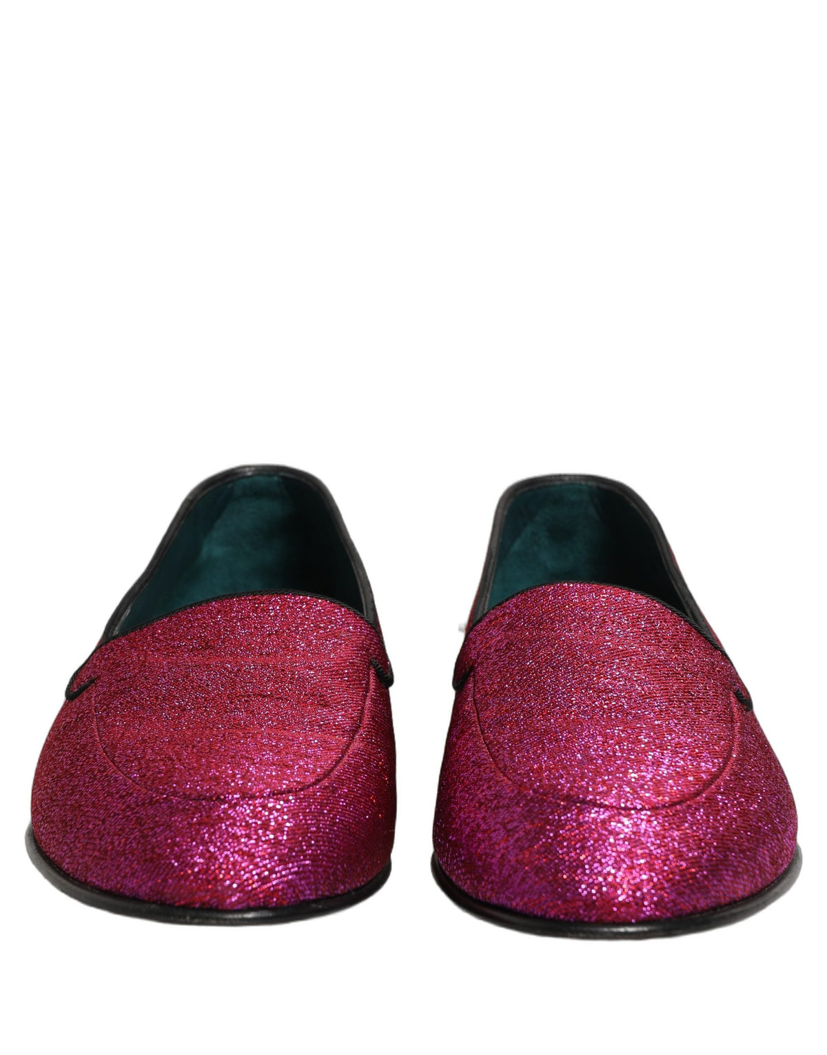 Dolce & Gabbana Pink Glitter Lurex Dress Loafers - Artisan Elegance
