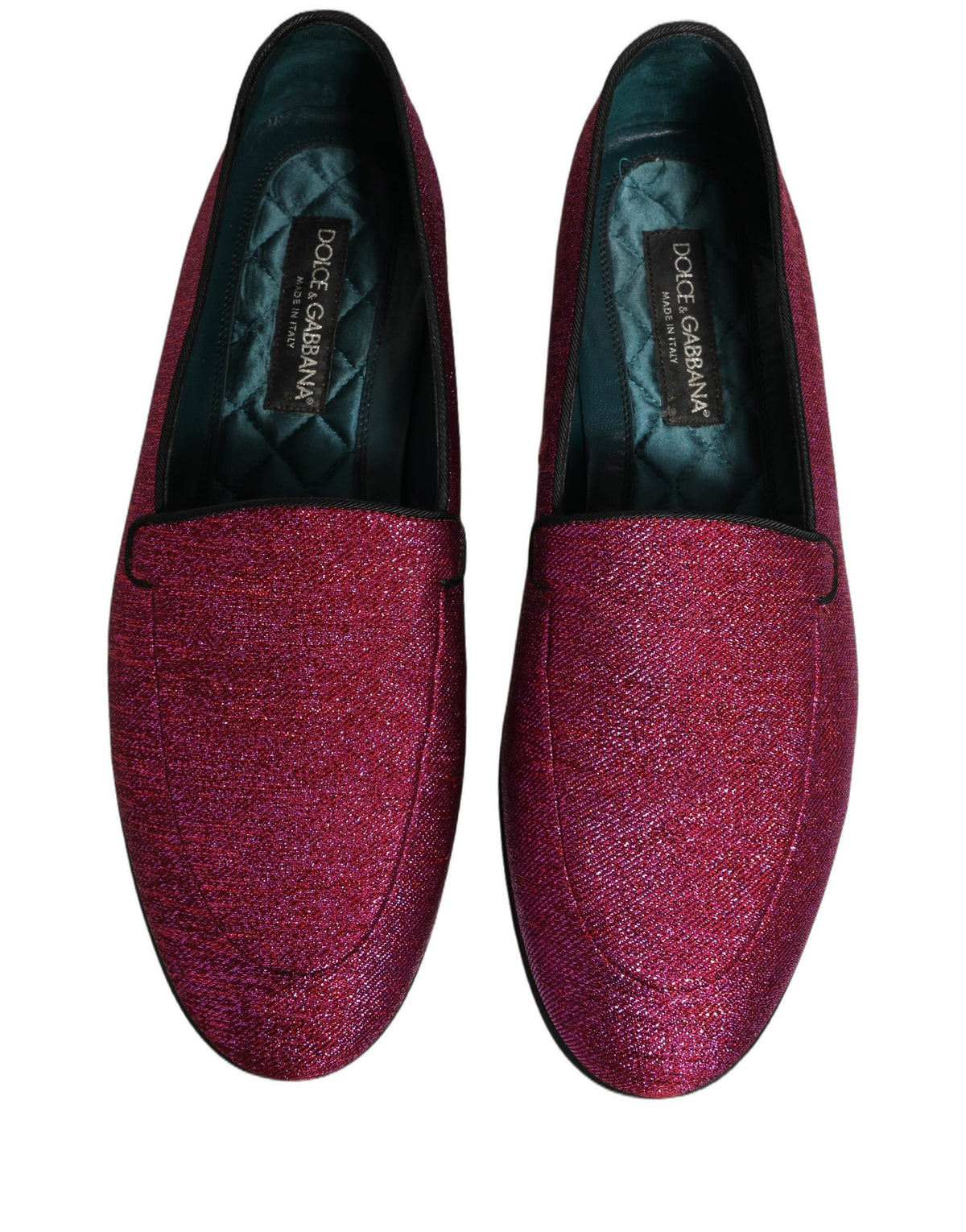 Dolce & Gabbana Pink Glitter Lurex Dress Loafers - Artisan Elegance