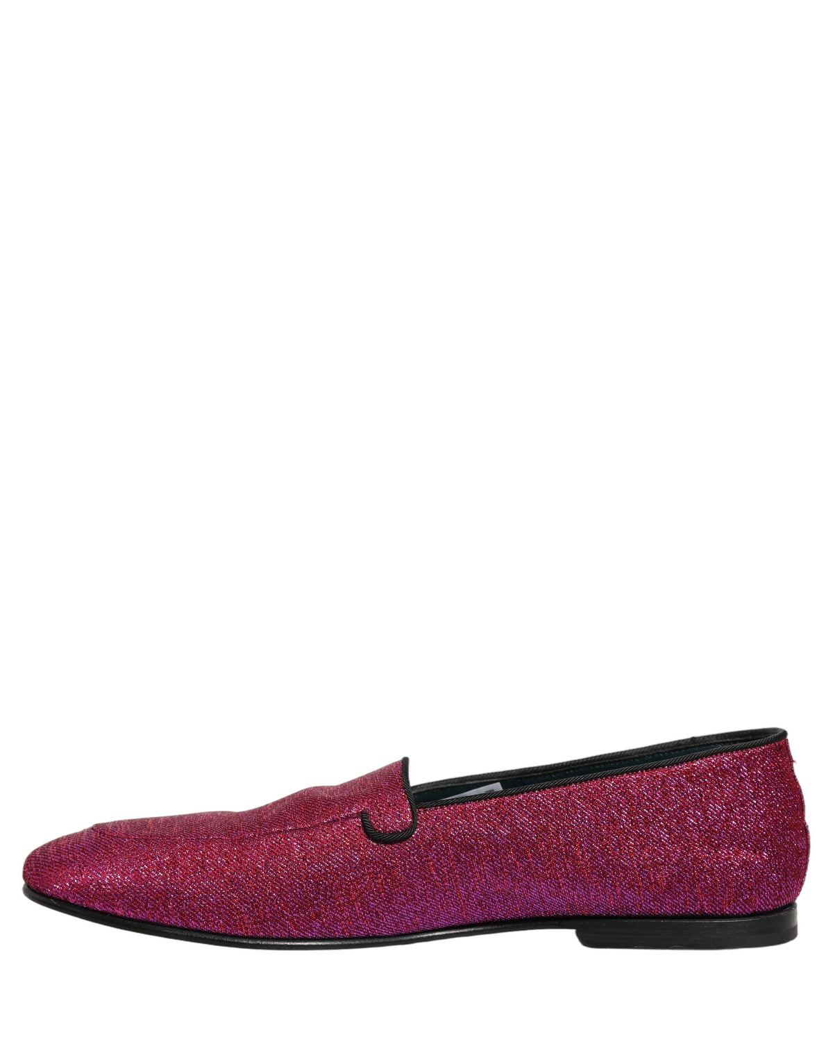 Dolce & Gabbana Pink Glitter Lurex Dress Loafers - Artisan Elegance