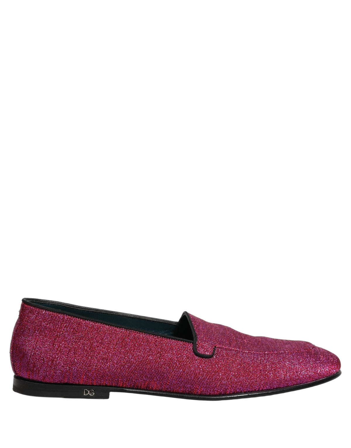Dolce & Gabbana Pink Glitter Lurex Dress Loafers - Luxurious Elegance