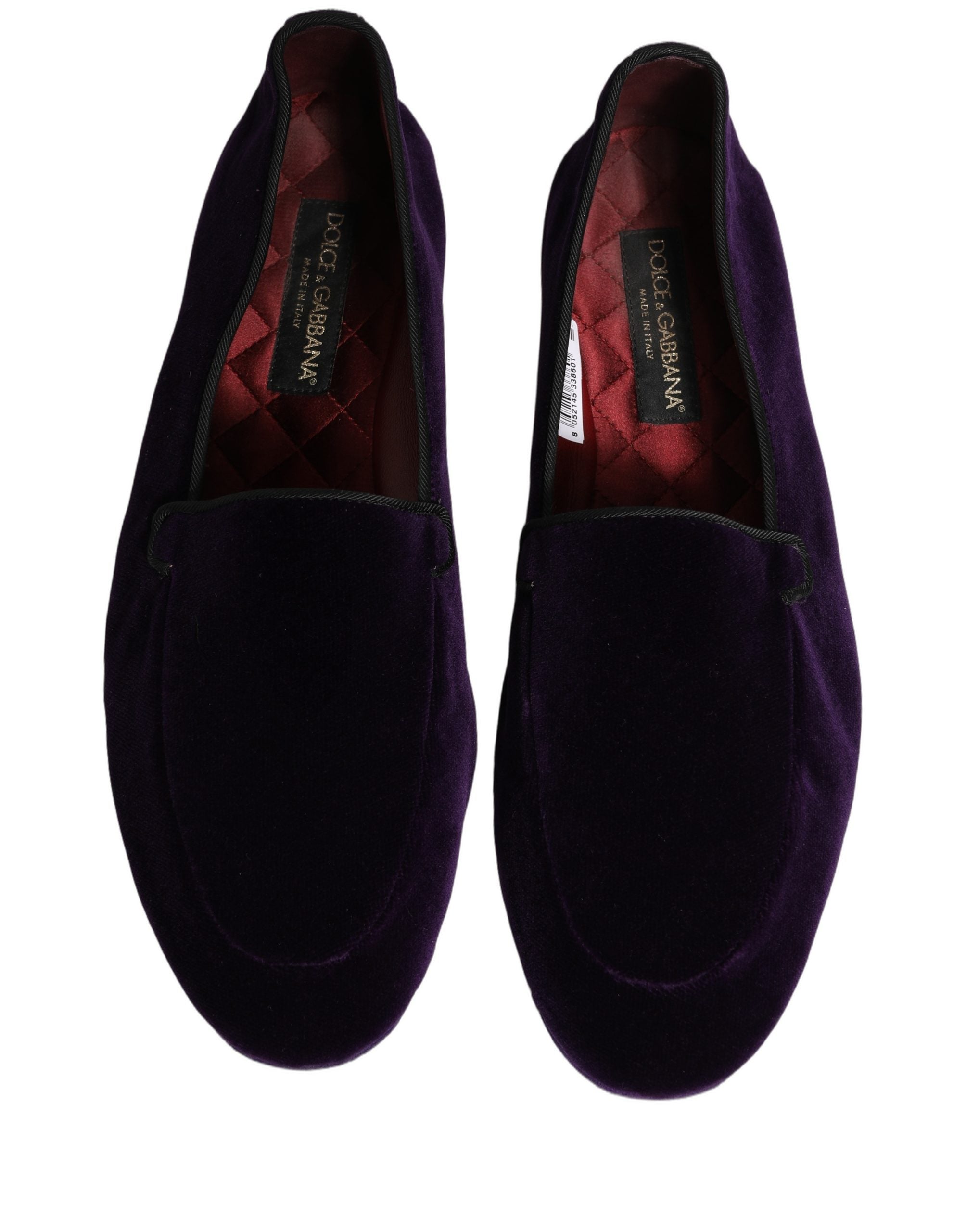 Dolce & Gabbana Violet Velvet Loafers - Luxurious Couture Footwear