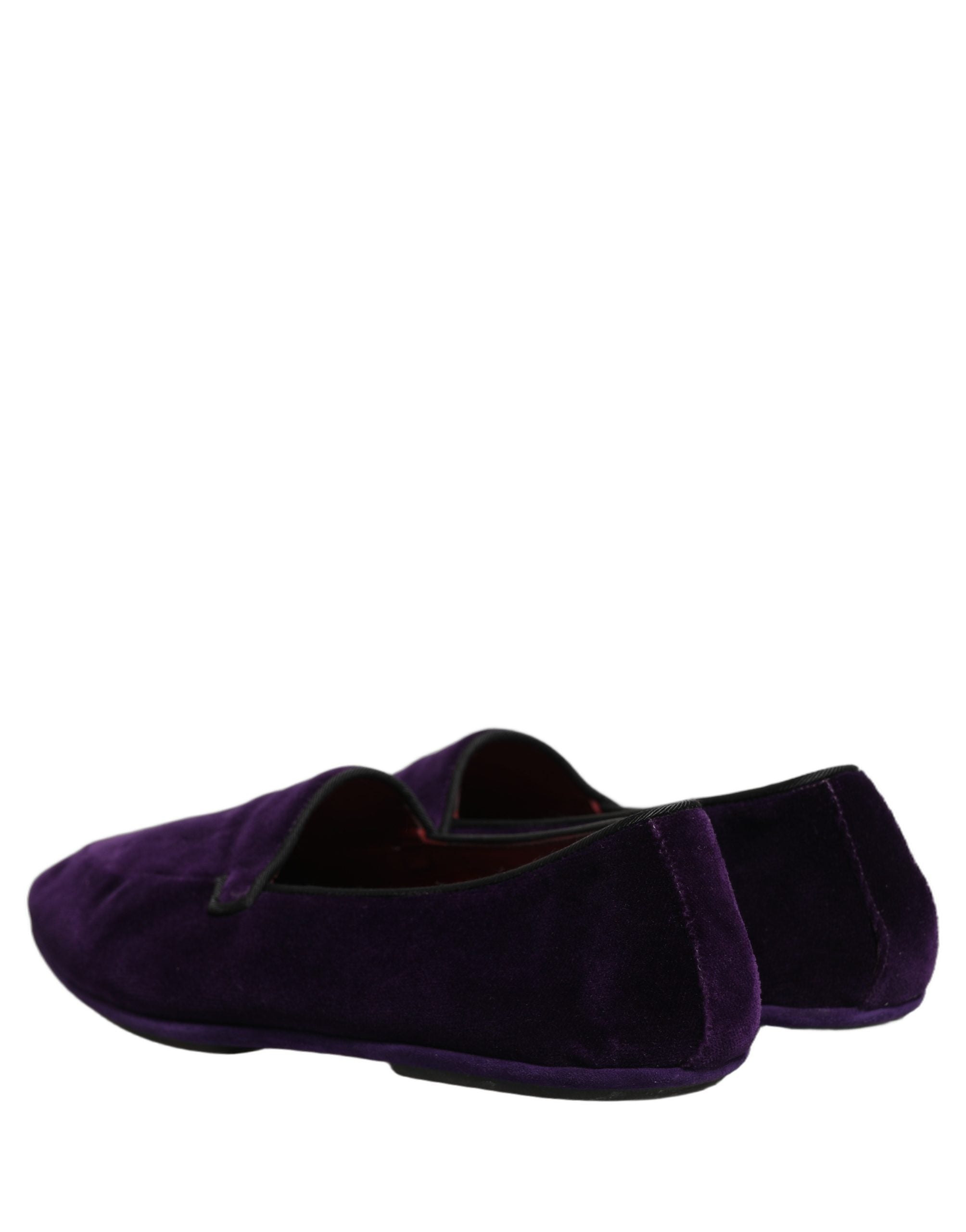 Dolce & Gabbana Violet Velvet Loafers - Luxurious Italian Craftsmanship