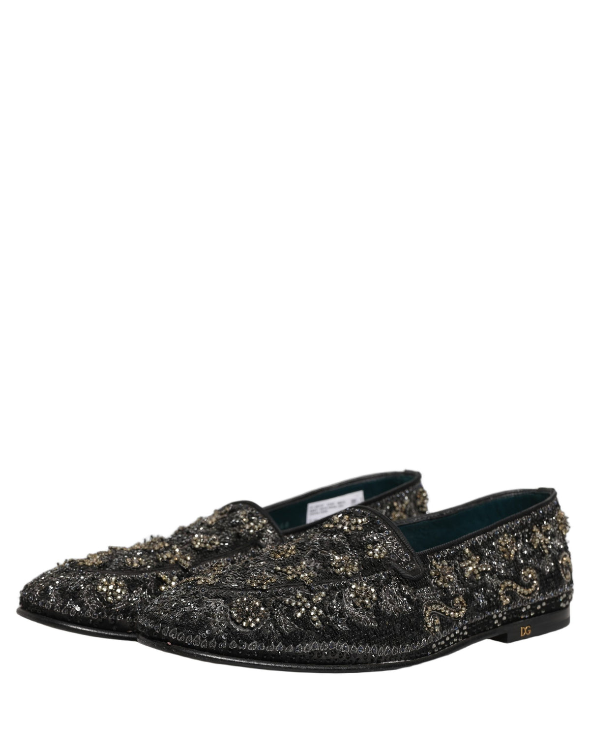 Dolce & Gabbana Black Rhinestone Loafers - Exquisite Luxury