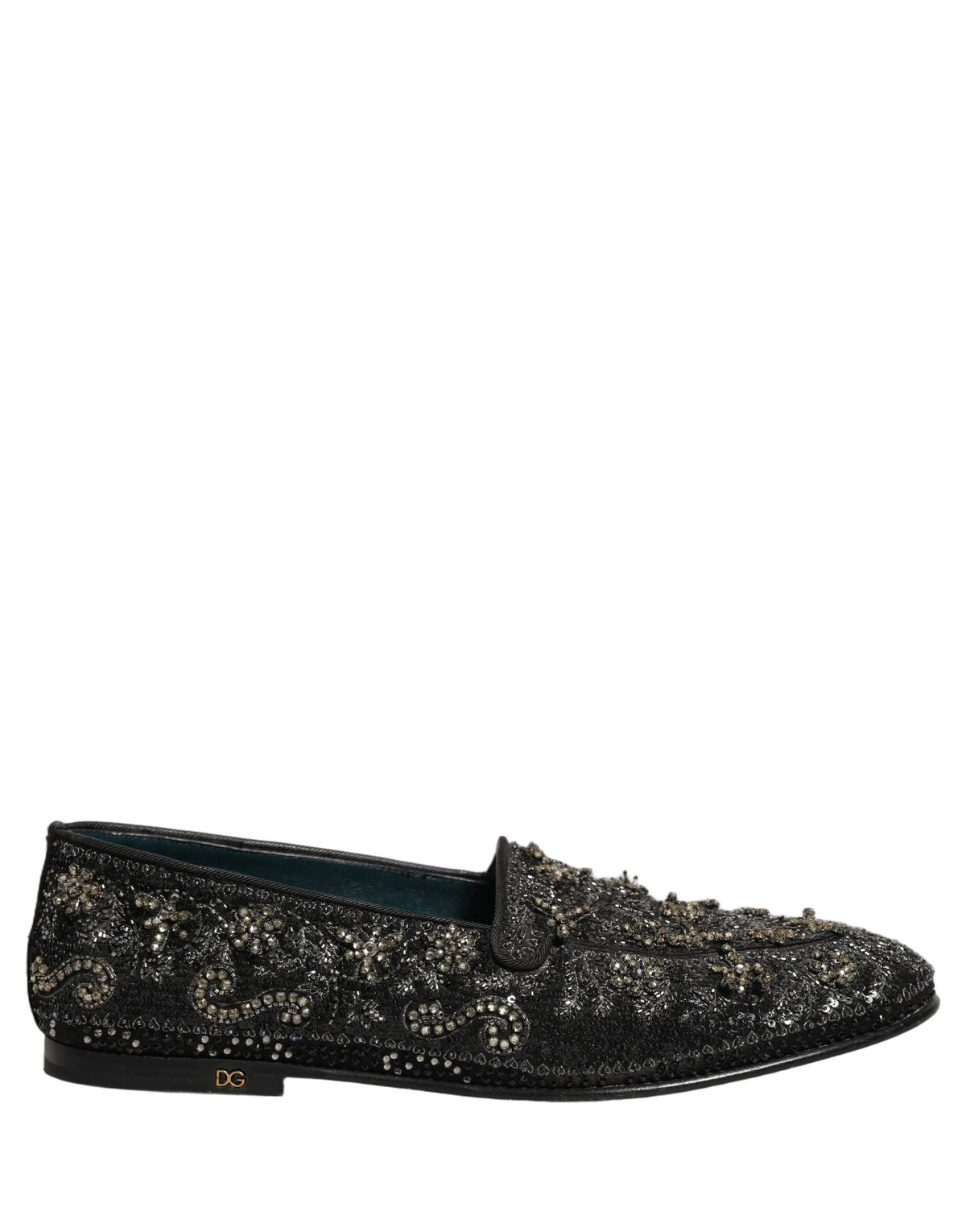 Dolce & Gabbana Black Rhinestone Loafers - Exquisite Luxury