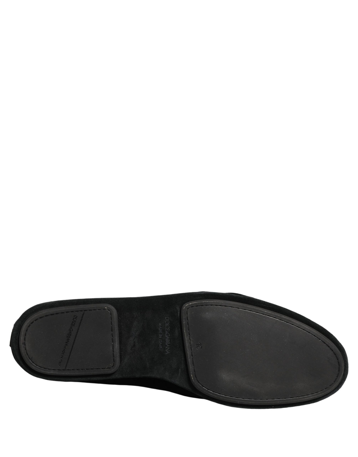 Dolce & Gabbana Black Velvet Crown Embroidery Loafers - Luxury Redefined