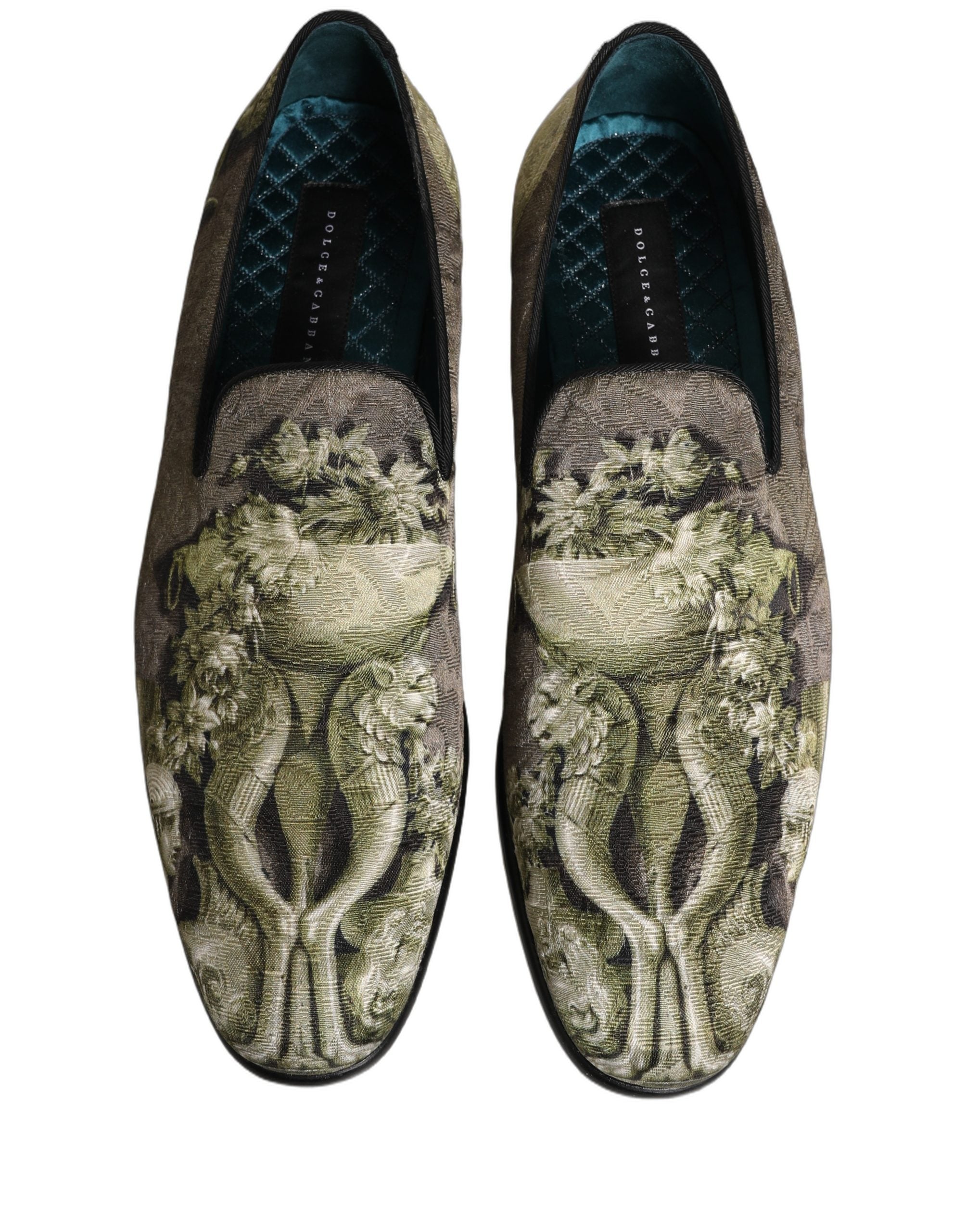 Dolce & Gabbana Baroque Print Slip On Loafers - Italian Luxury