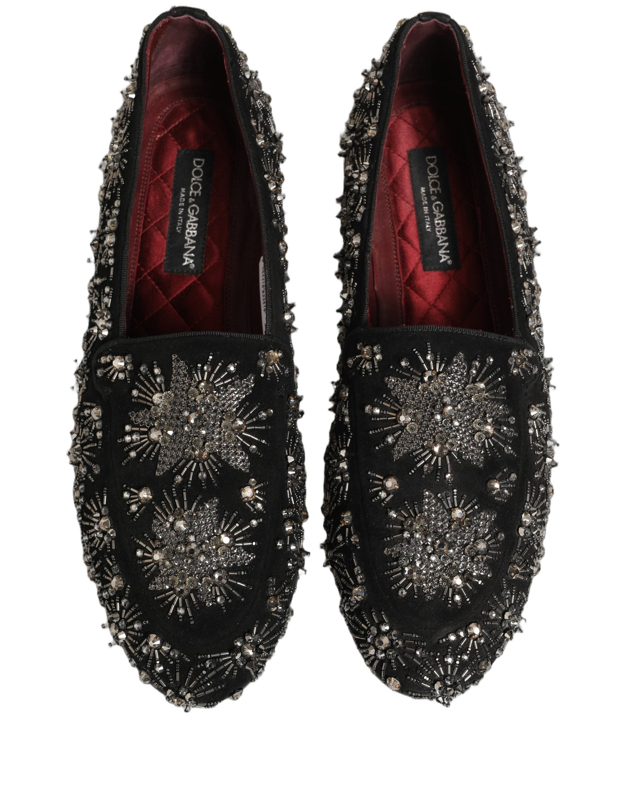 Dolce & Gabbana Crystal-Embellished Velvet Dress Loafers