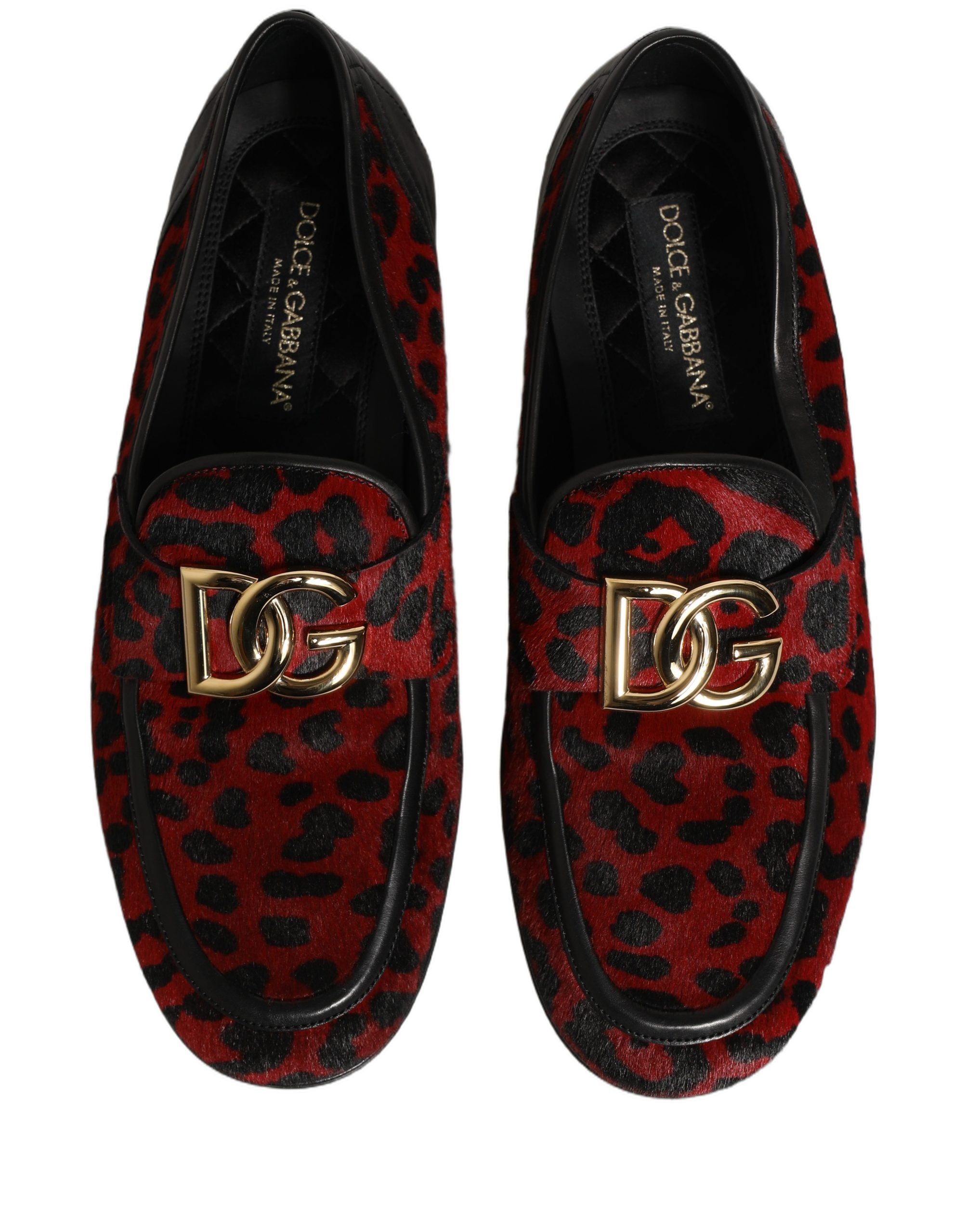 Dolce & Gabbana Red Leopard Print Loafers - Exquisite Luxury