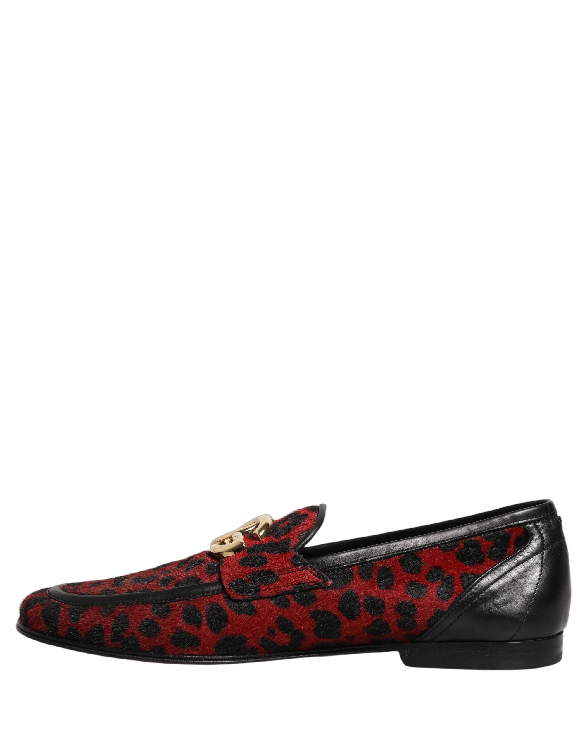 Dolce & Gabbana Red Leopard Print Loafers - Exquisite Italian Luxury