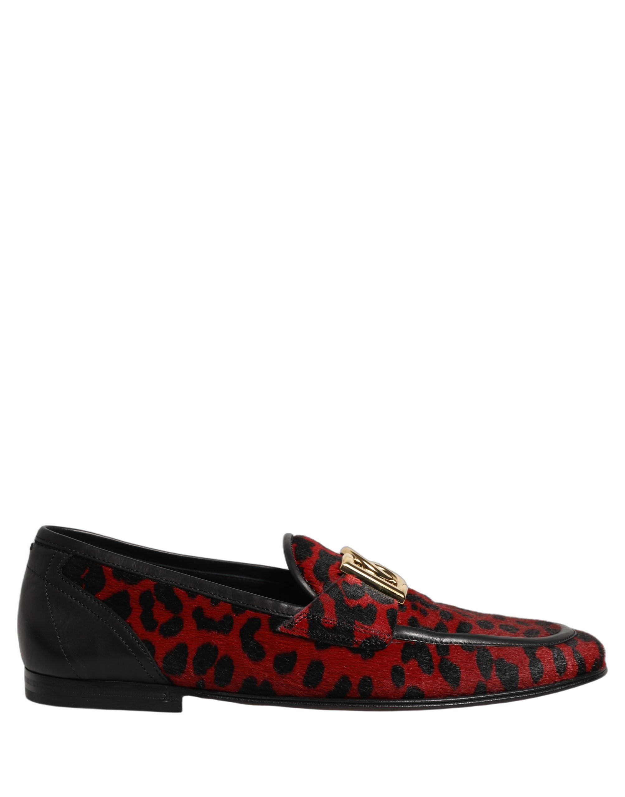 Dolce & Gabbana Red Leopard Print Loafers - Exquisite Luxury