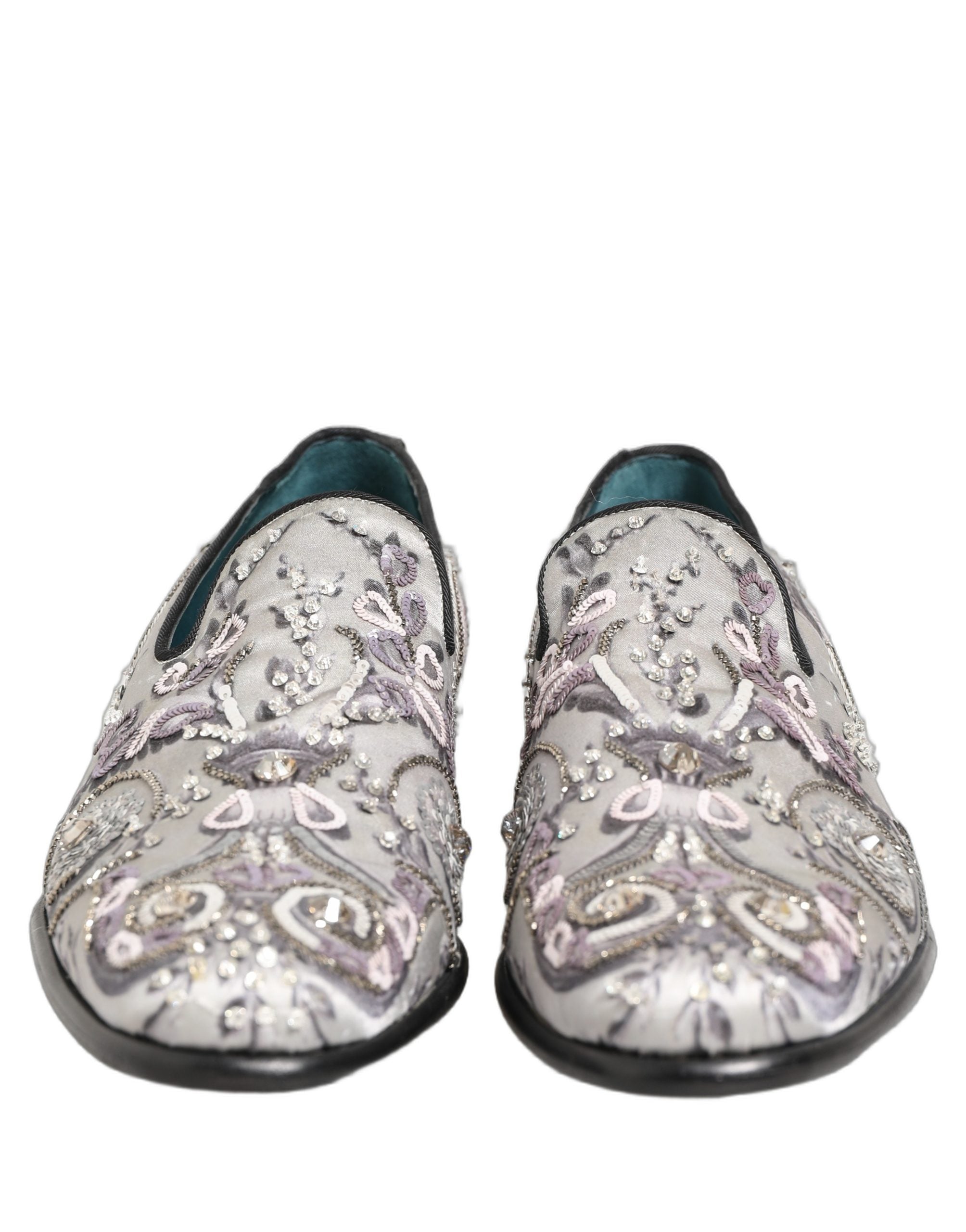 Dolce & Gabbana White Sequined Loafers - Exquisite Italian Luxury