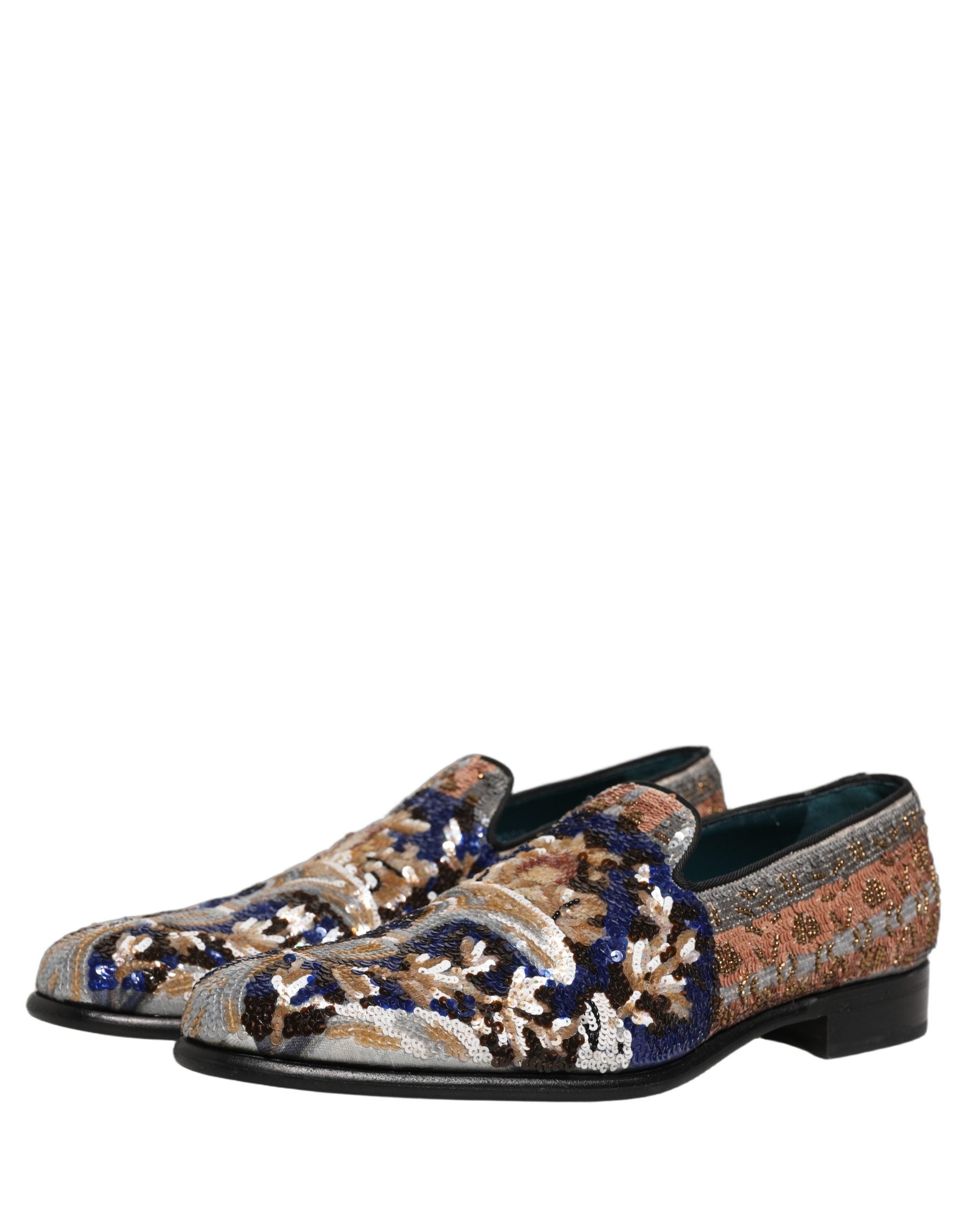 Dolce & Gabbana Multicolor Embroidered Sequin Loafers - Luxury Footwear