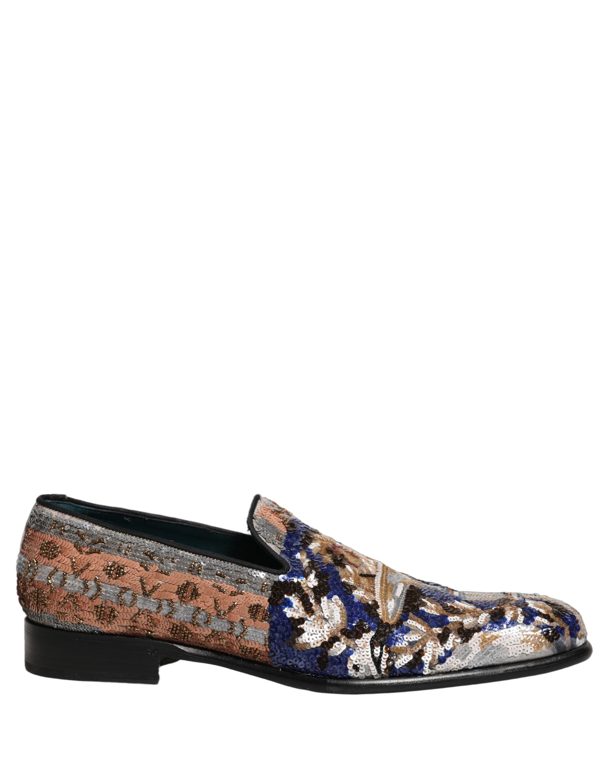 Dolce & Gabbana Multicolor Embroidered Sequin Loafers - Luxury Footwear