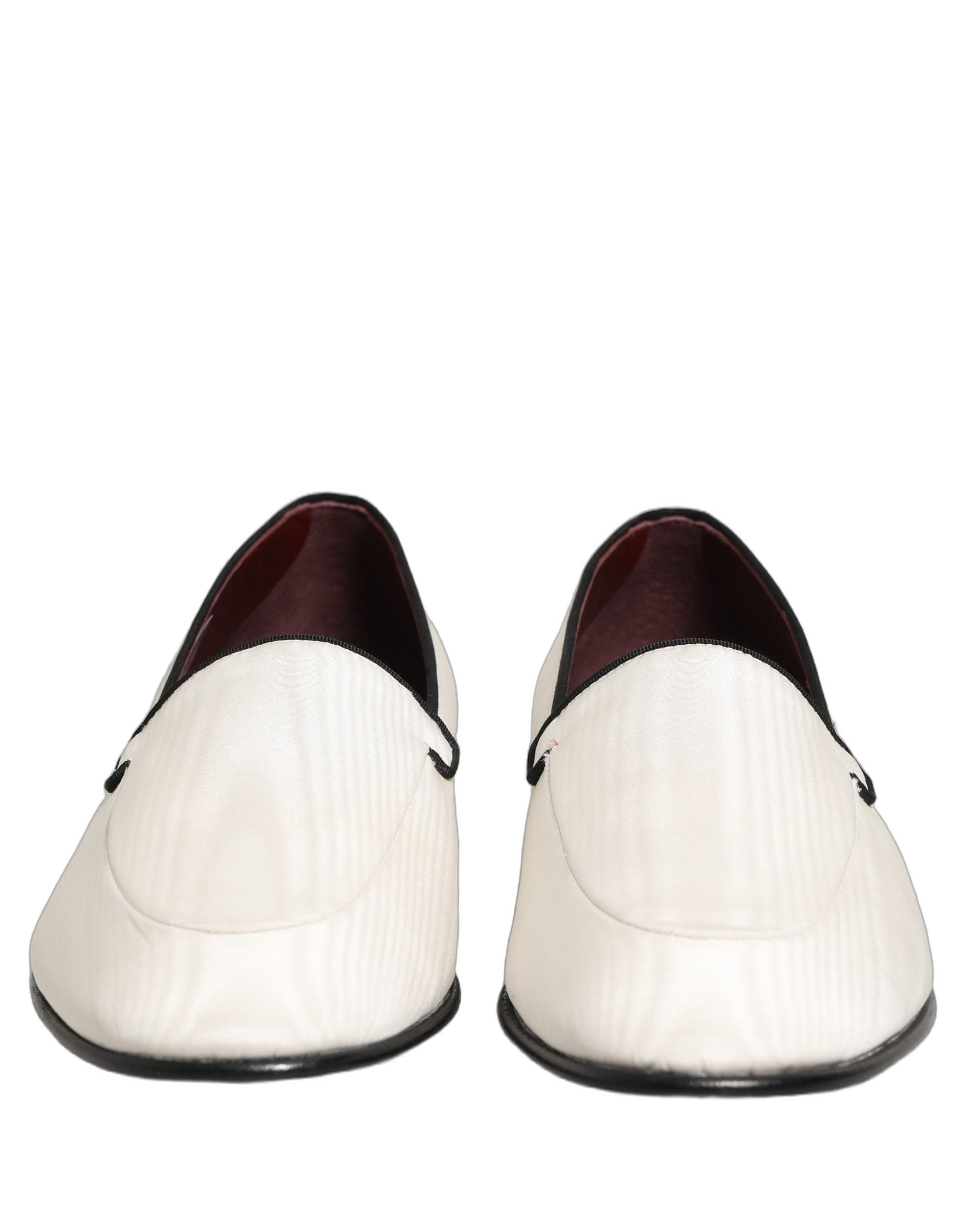 Dolce & Gabbana White Velvet Loafers - Timeless Italian Elegance