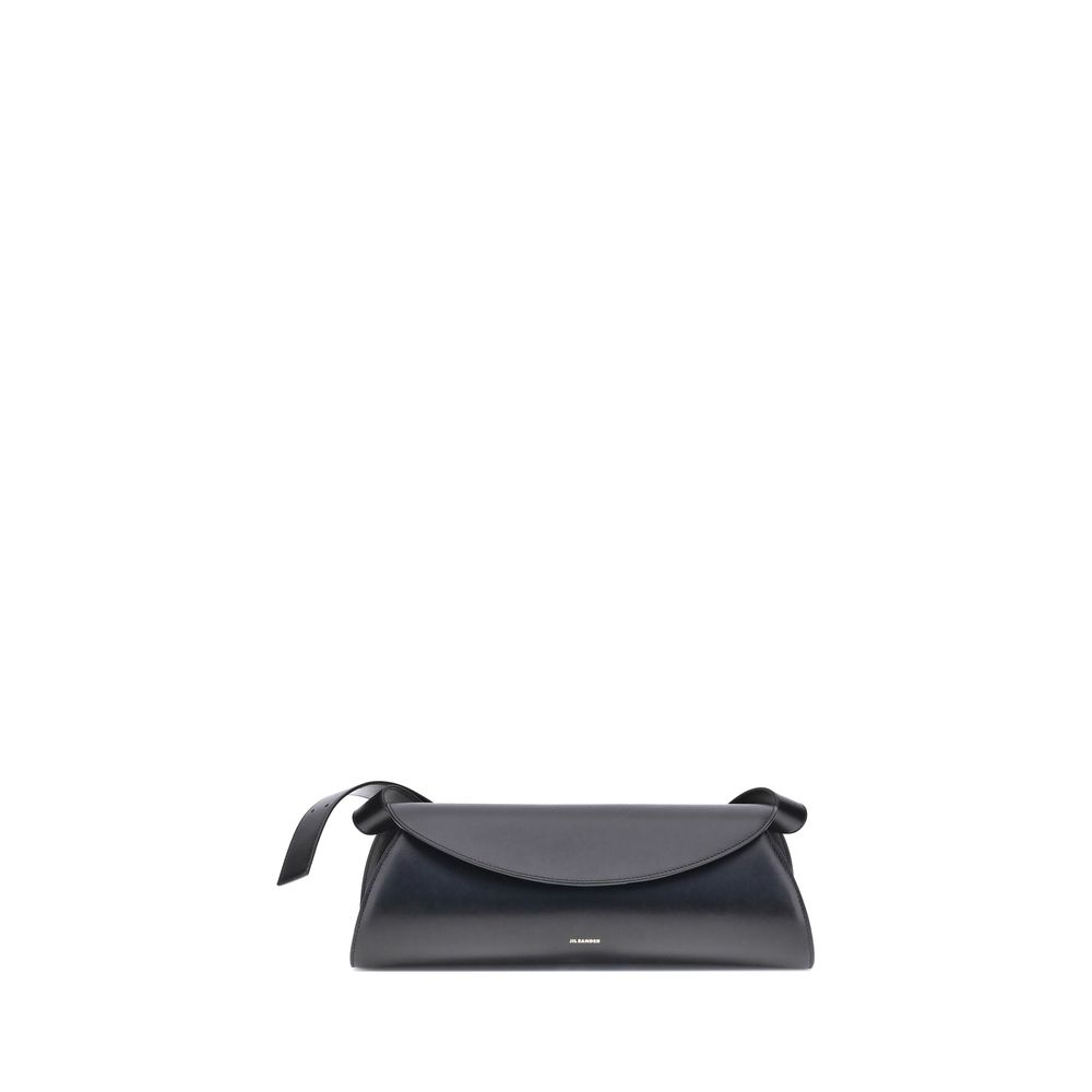 Experience the exquisite allure of the Jil Sander Black Calf Leather Bos Taurus Shoulder Bag, a testament to luxurious craftsmanship and timeless elegance.