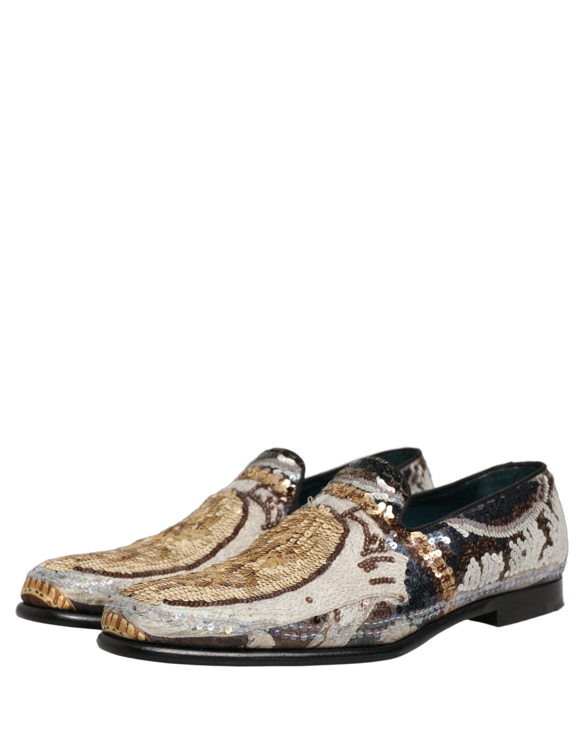 Dolce & Gabbana Multicolor Embroidered Sequin Loafers, Artisan Luxury