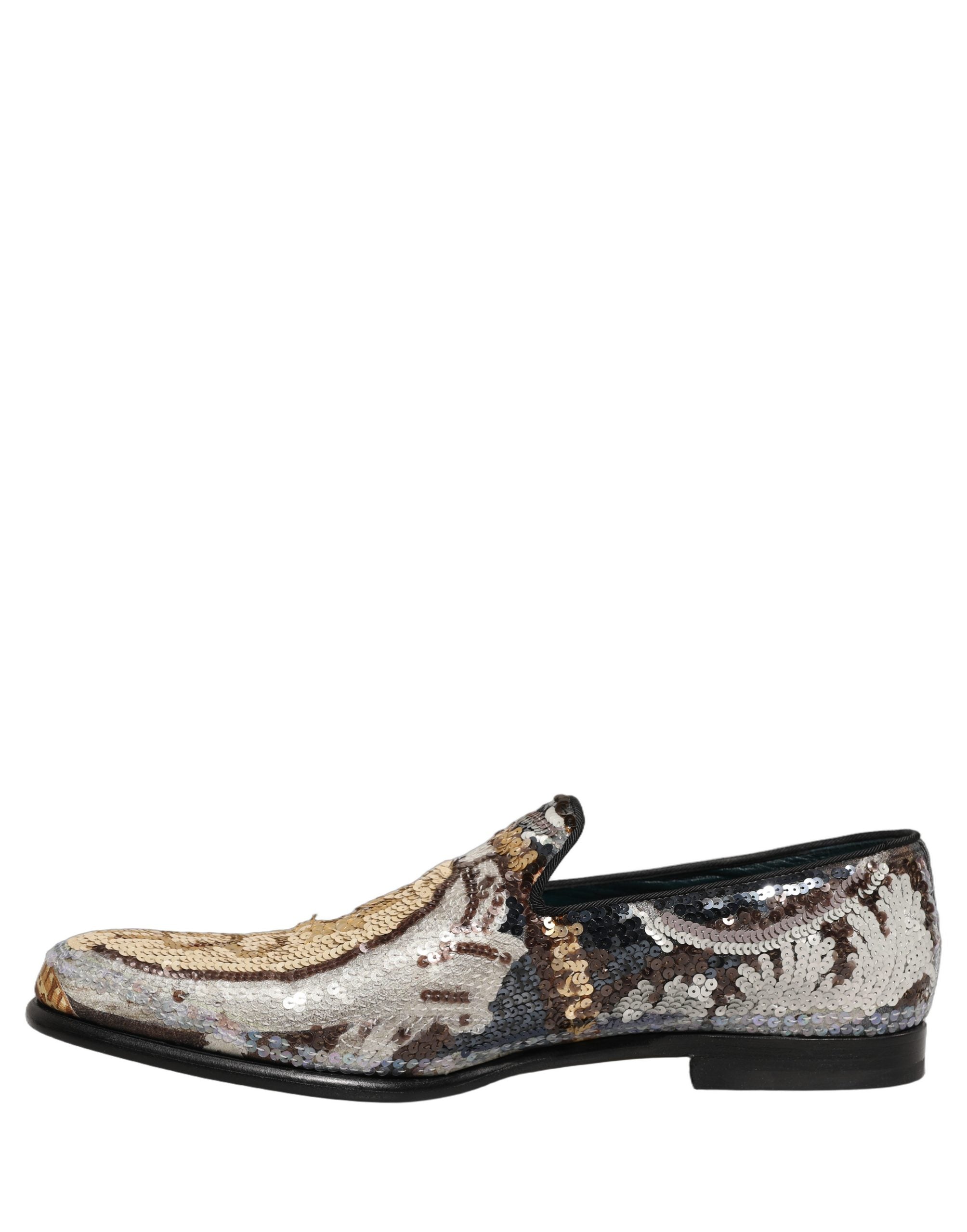 Dolce & Gabbana Multicolor Embroidered Sequin Loafers, Artisan Luxury