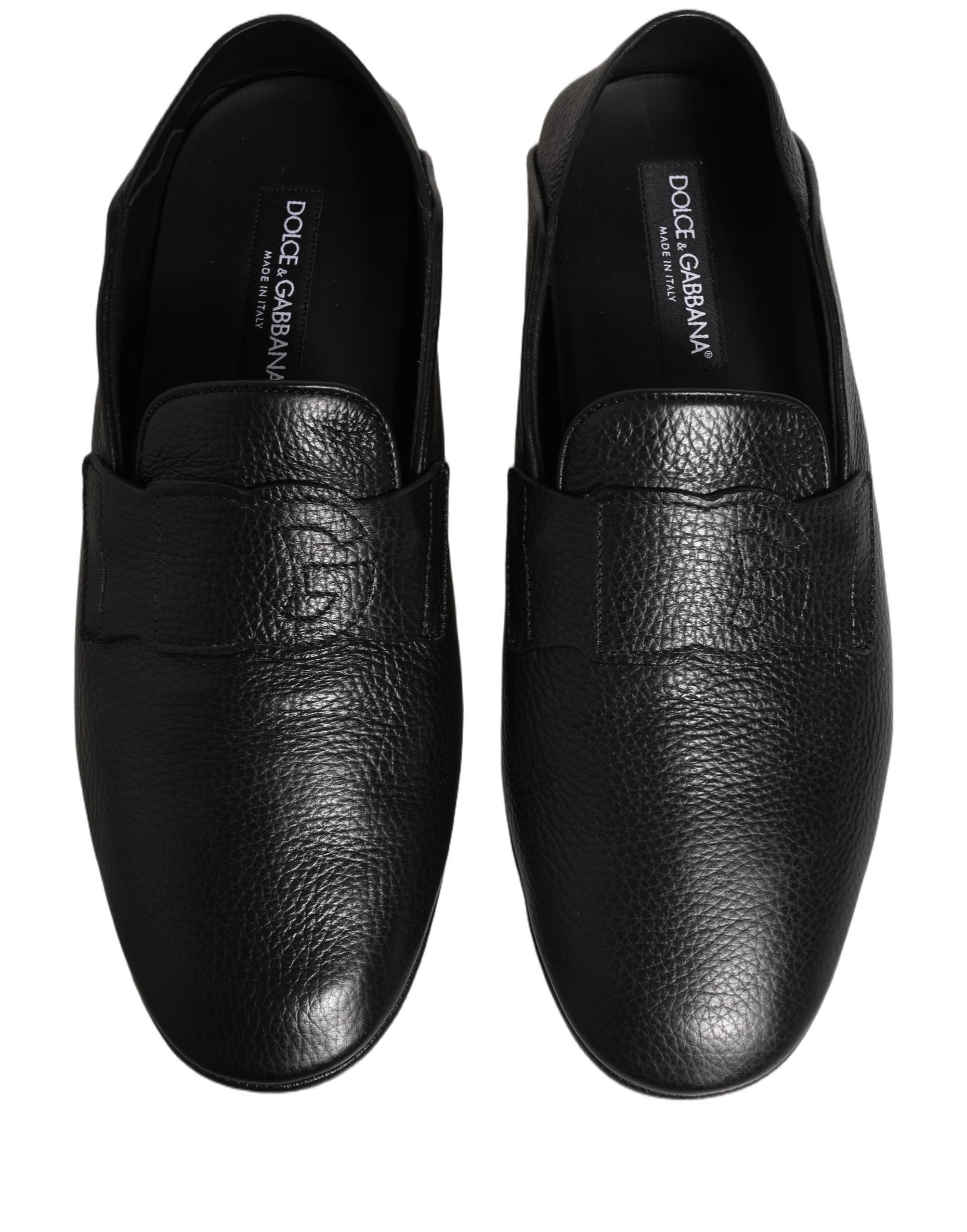 Dolce & Gabbana Black Deerskin Leather Driver Loafers - Luxury Redefined