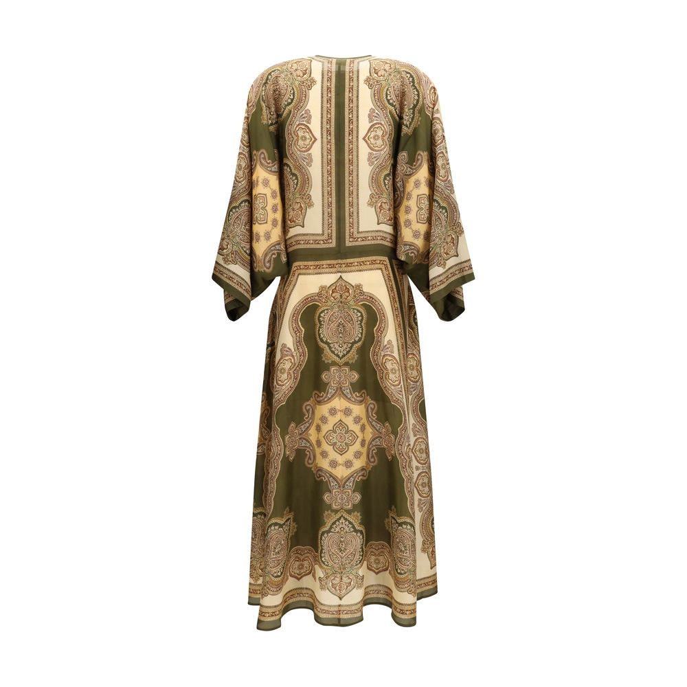 Indulge in the Zimmermann Multicolor Silk Casual Dress, a masterpiece of silk habotai, featuring vibrant paisley prints and exquisite craftsmanship for timeless elegance.