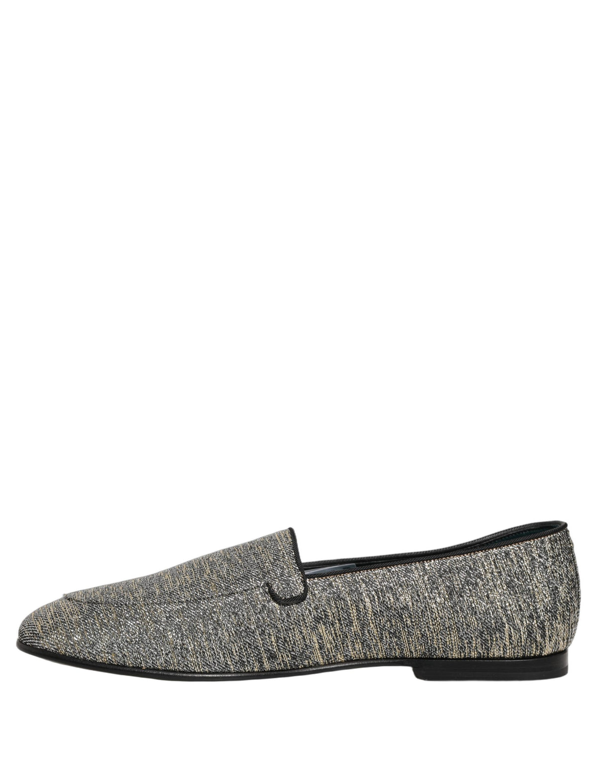 Dolce & Gabbana Gray Glitter Lurex Loafers - Exquisite Luxury