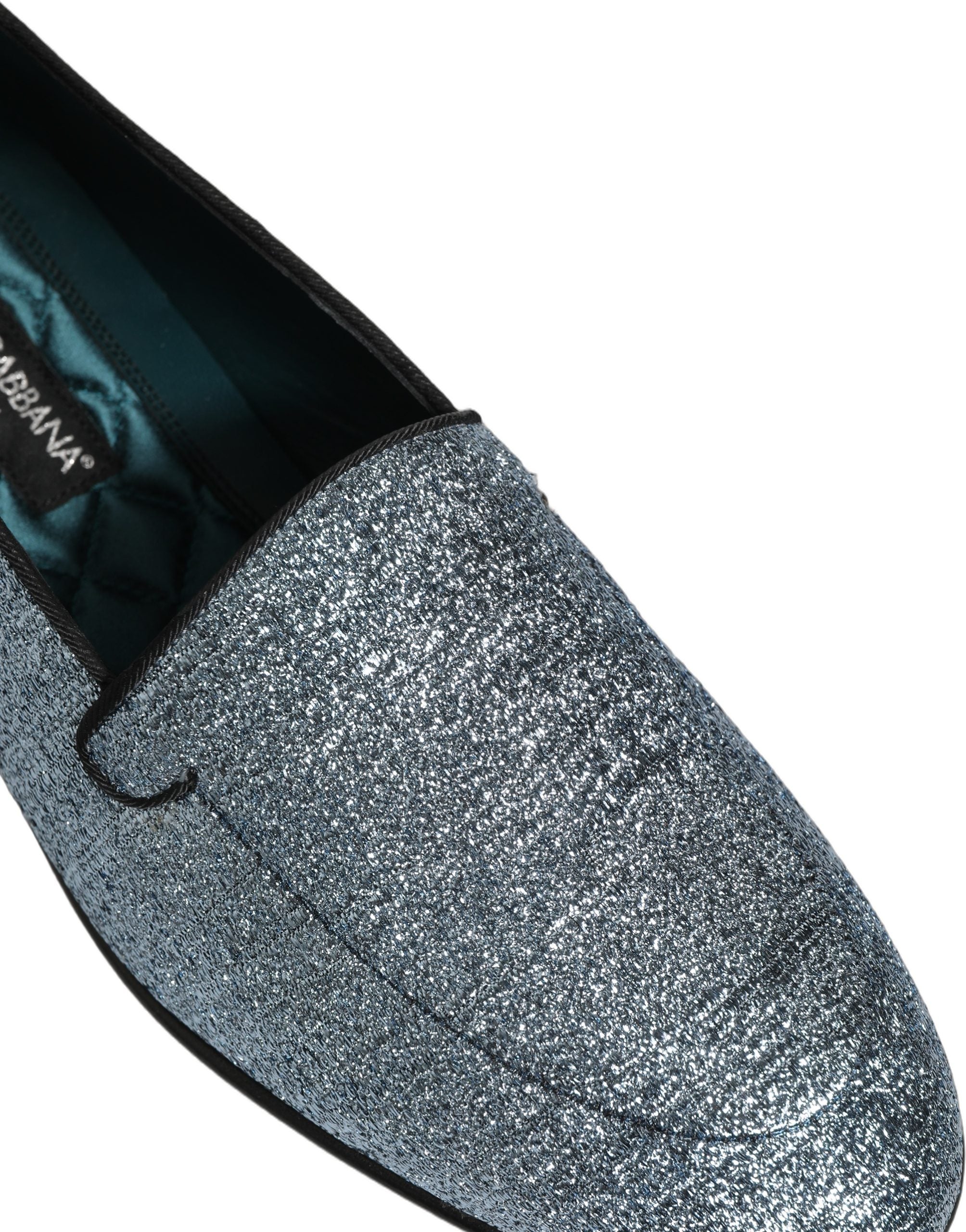 Dolce & Gabbana Blue Glitter Lurex Loafers - Exquisite Italian Elegance