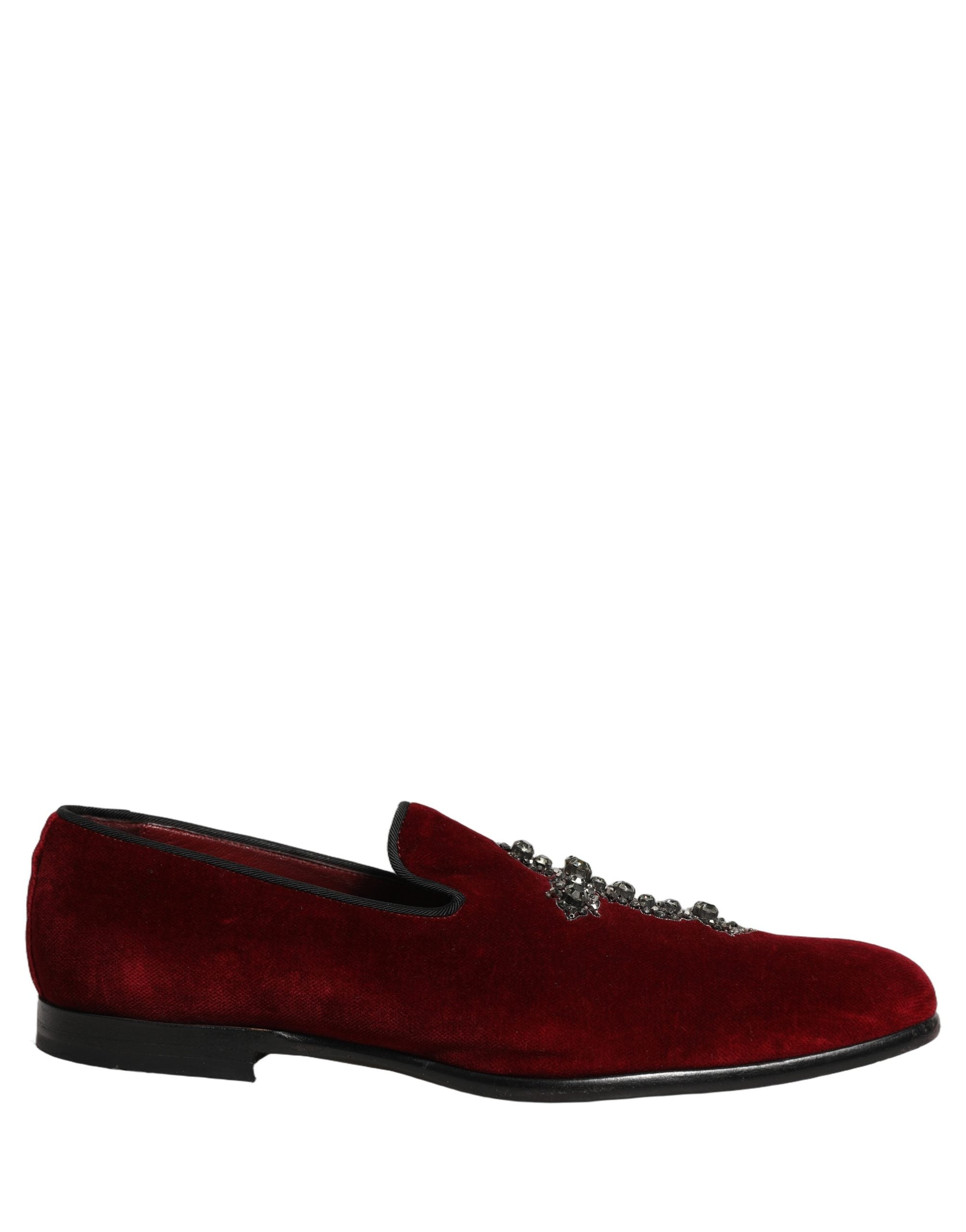 Dolce & Gabbana Maroon Suede Cross Loafers - Artisanal Luxury