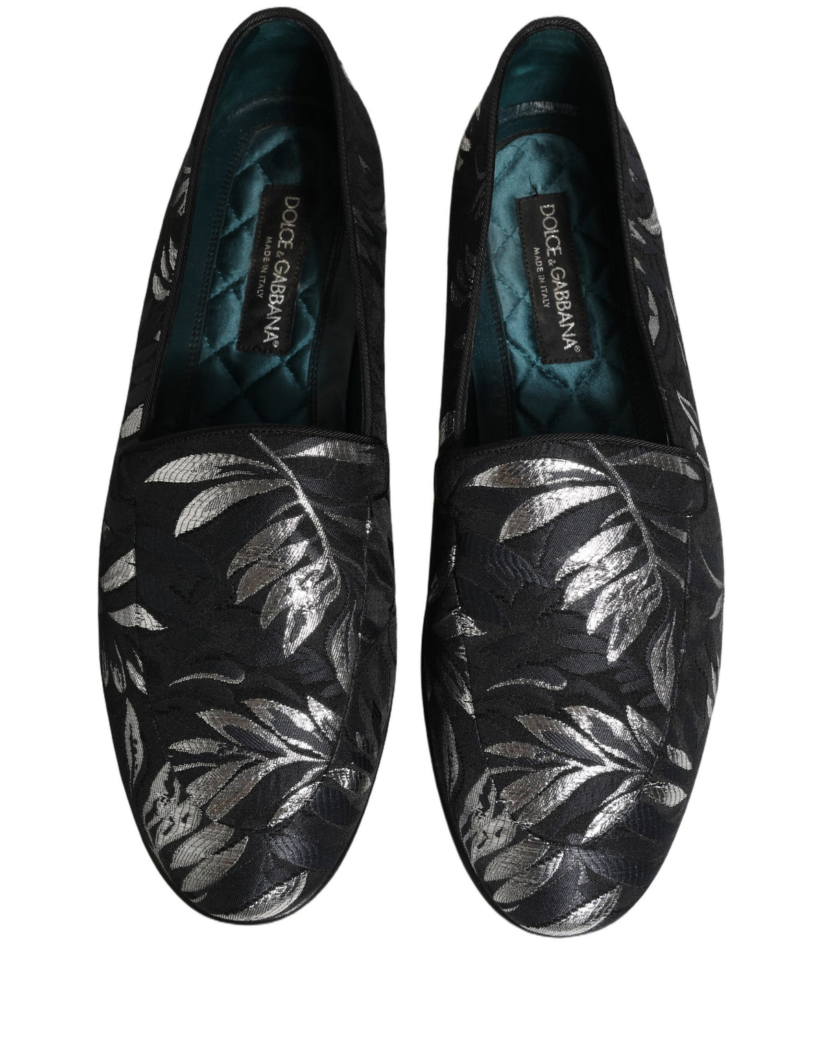 Dolce & Gabbana Black Leaf Embroidery Loafers - Luxurious Craftsmanship