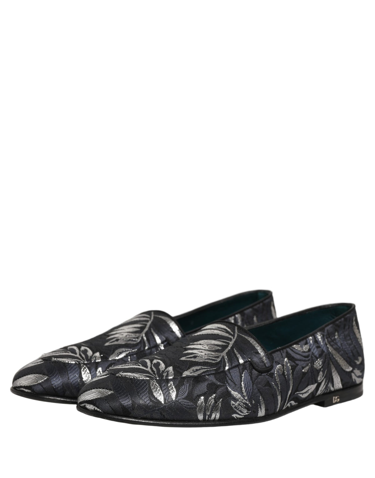 Dolce & Gabbana Black Leaf Embroidery Loafers - Luxurious Craftsmanship