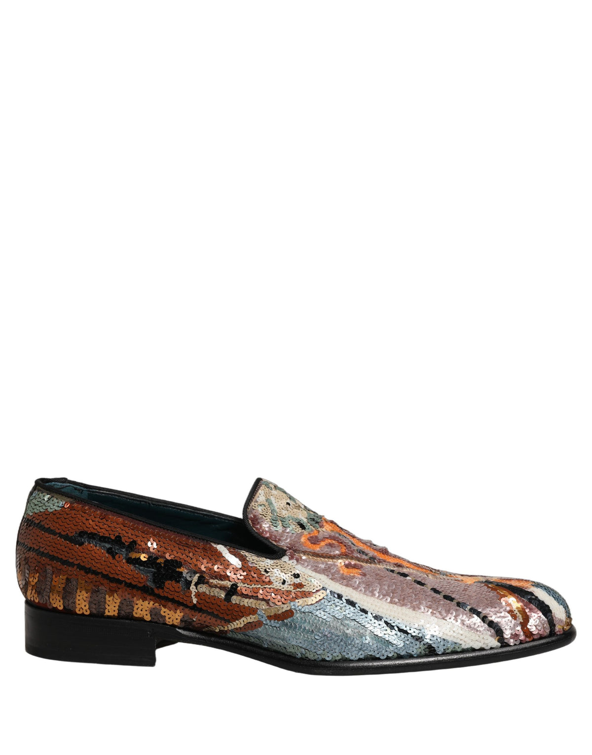 Dolce & Gabbana Multicolor Embroidered Sequin Loafers - Luxury Artistry