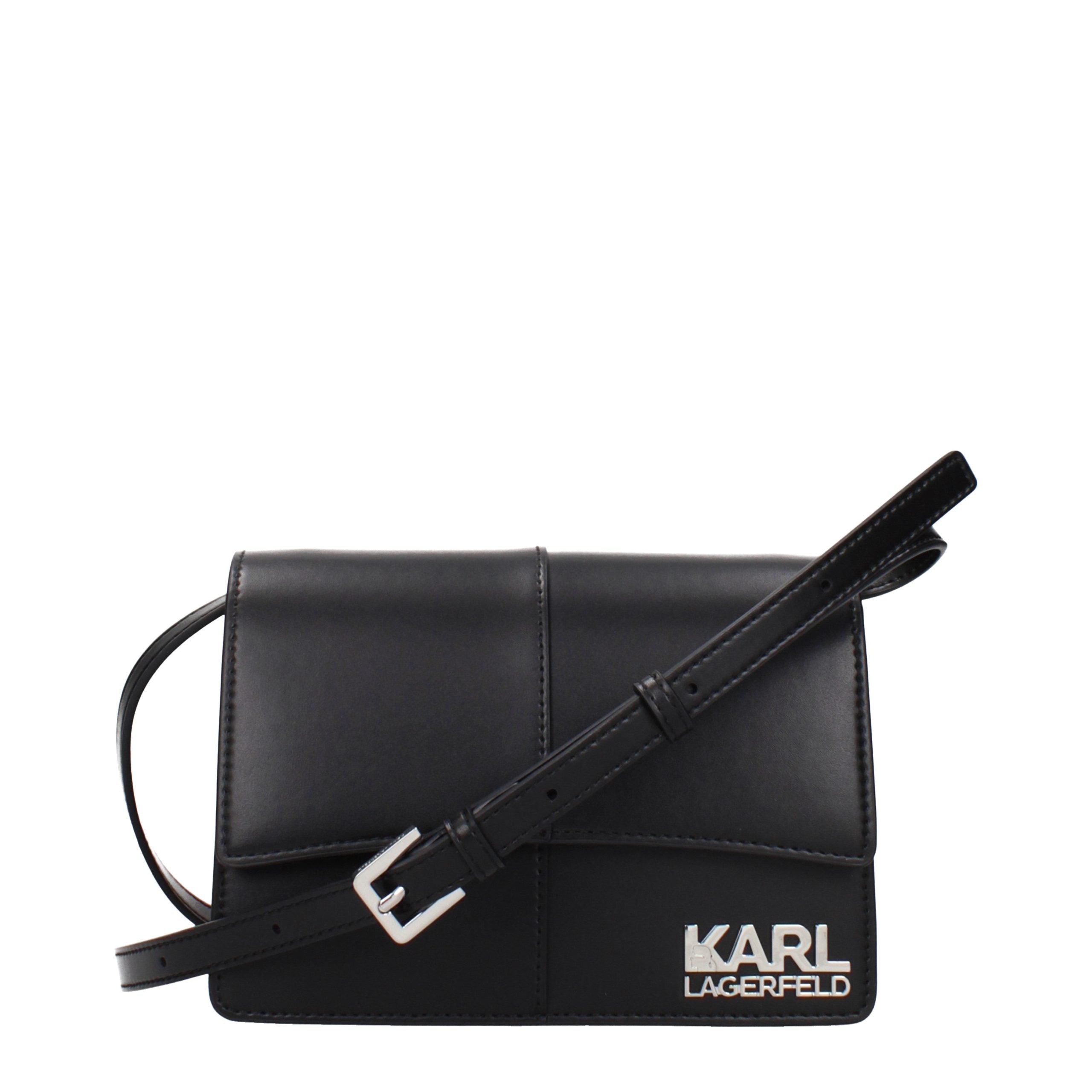 Elevate your style with the Karl Lagerfeld Black Polyethylene Crossbody Bag, a luxurious blend of elegance and practicality, perfect for the discerning individual.