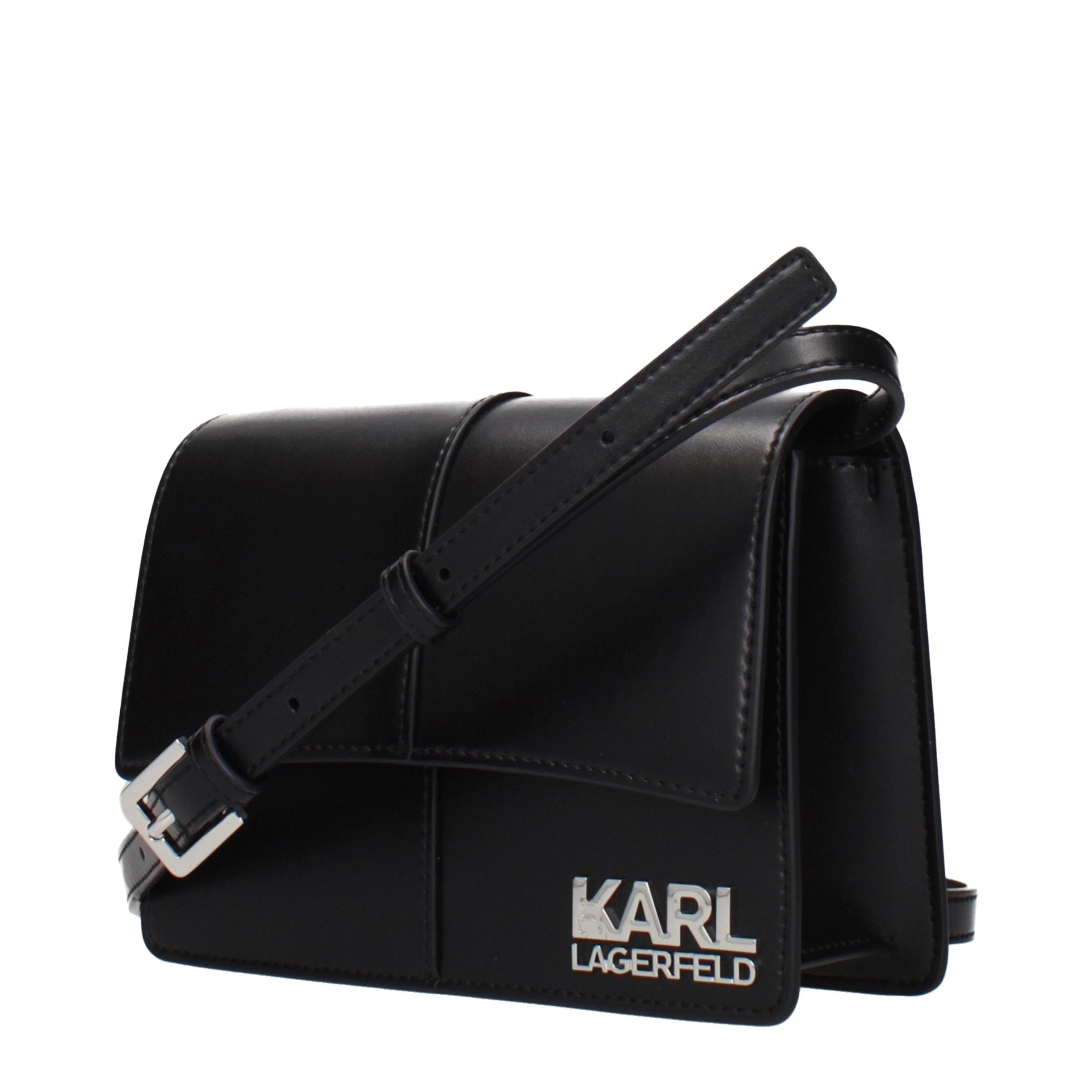 Elevate your style with the Karl Lagerfeld Black Polyethylene Crossbody Bag, a luxurious blend of elegance and practicality, perfect for the discerning individual.