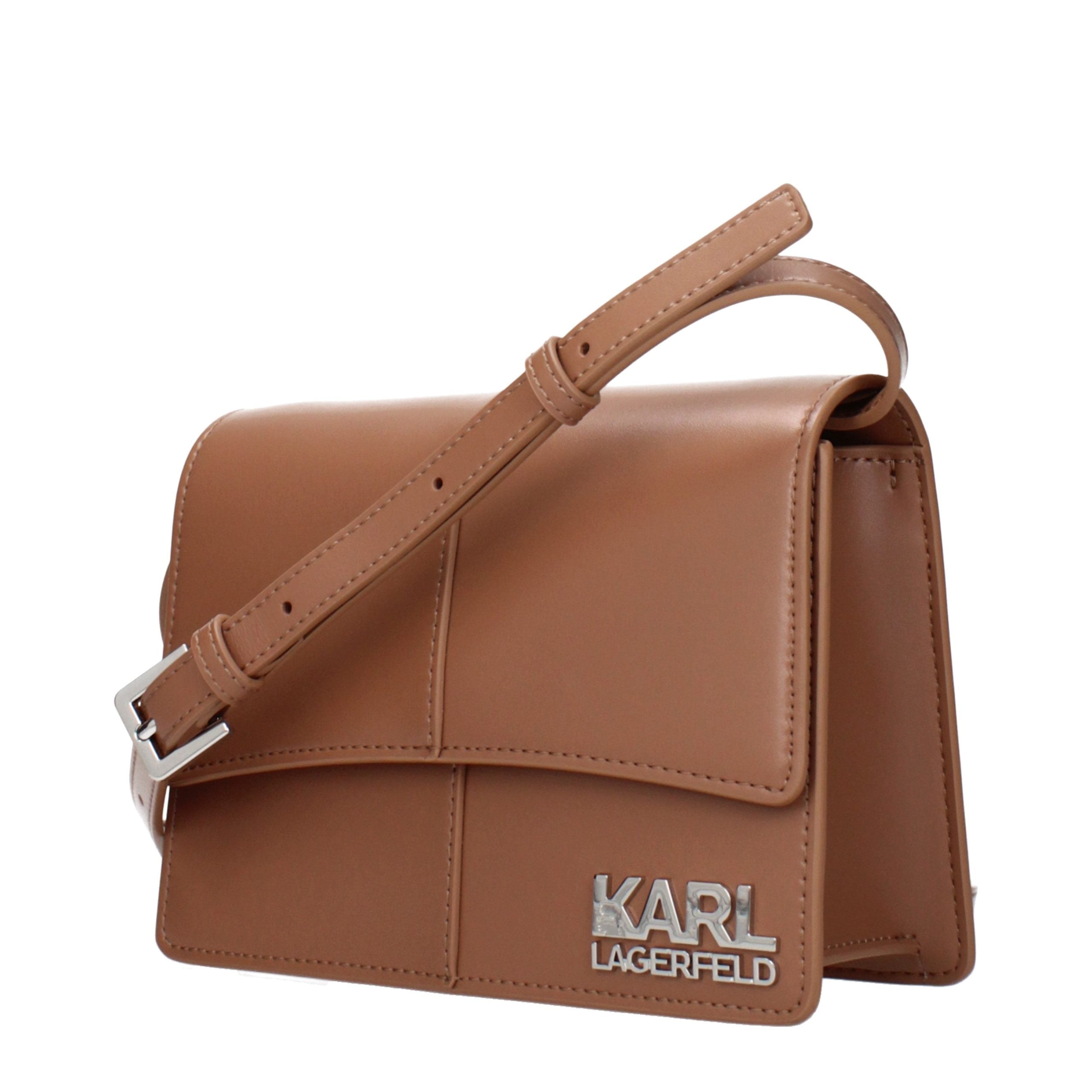 Indulge in the exquisite craftsmanship of the Karl Lagerfeld Brown Polyethylene Crossbody Bag, a luxurious statement piece that embodies sophistication and timeless elegance.