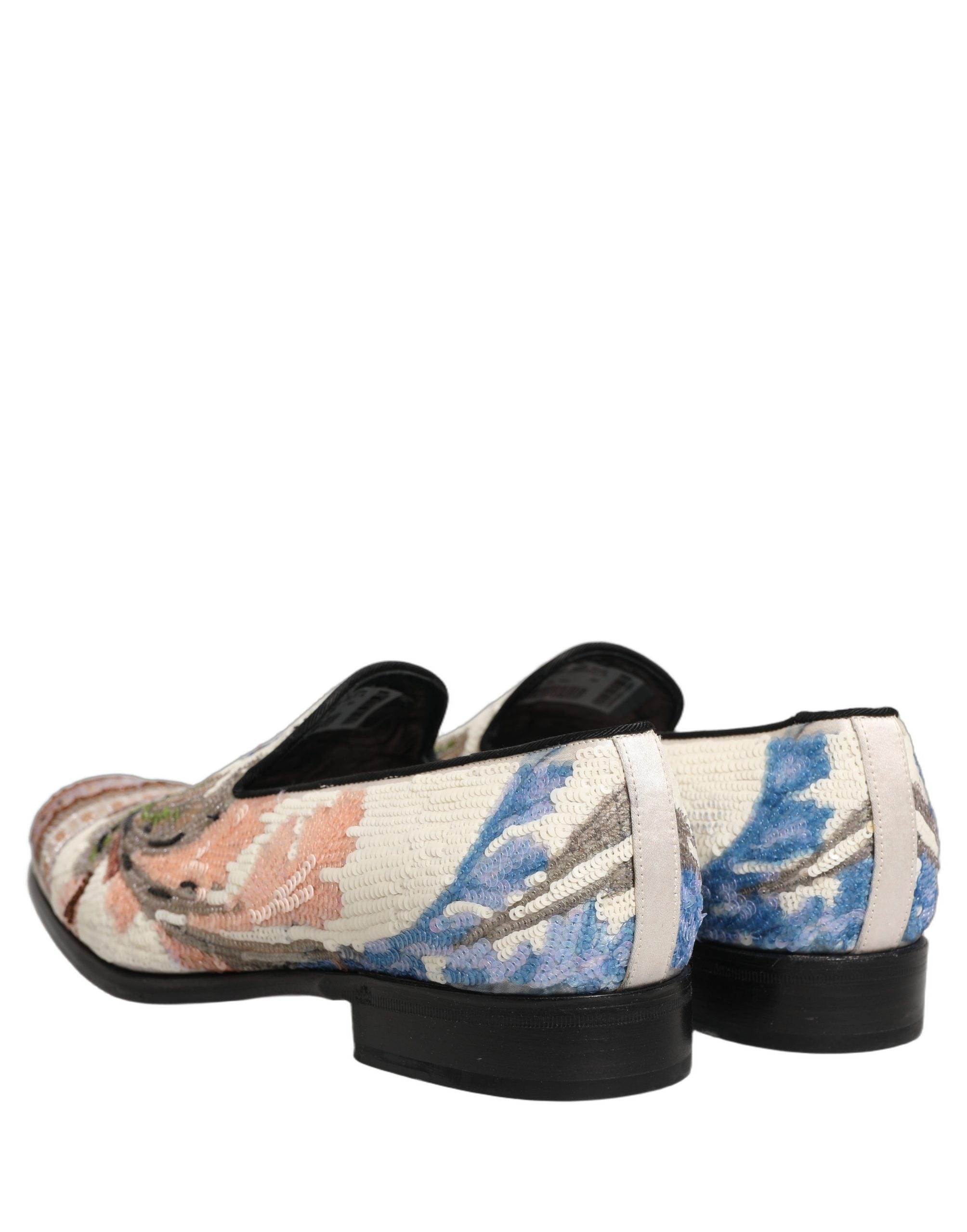 Dolce & Gabbana Multicolor Sequin Embroidered Luxe Loafers