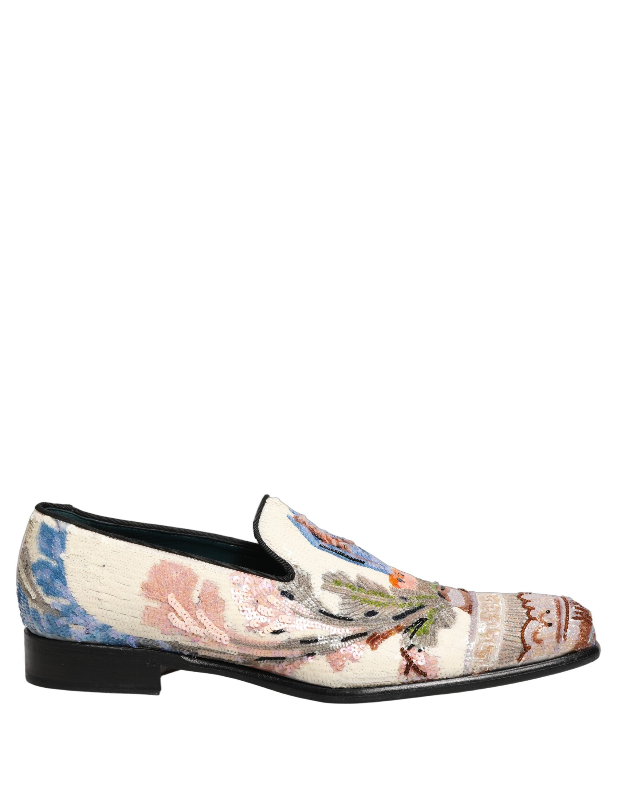 Dolce & Gabbana Multicolor Sequin Embroidered Luxe Loafers