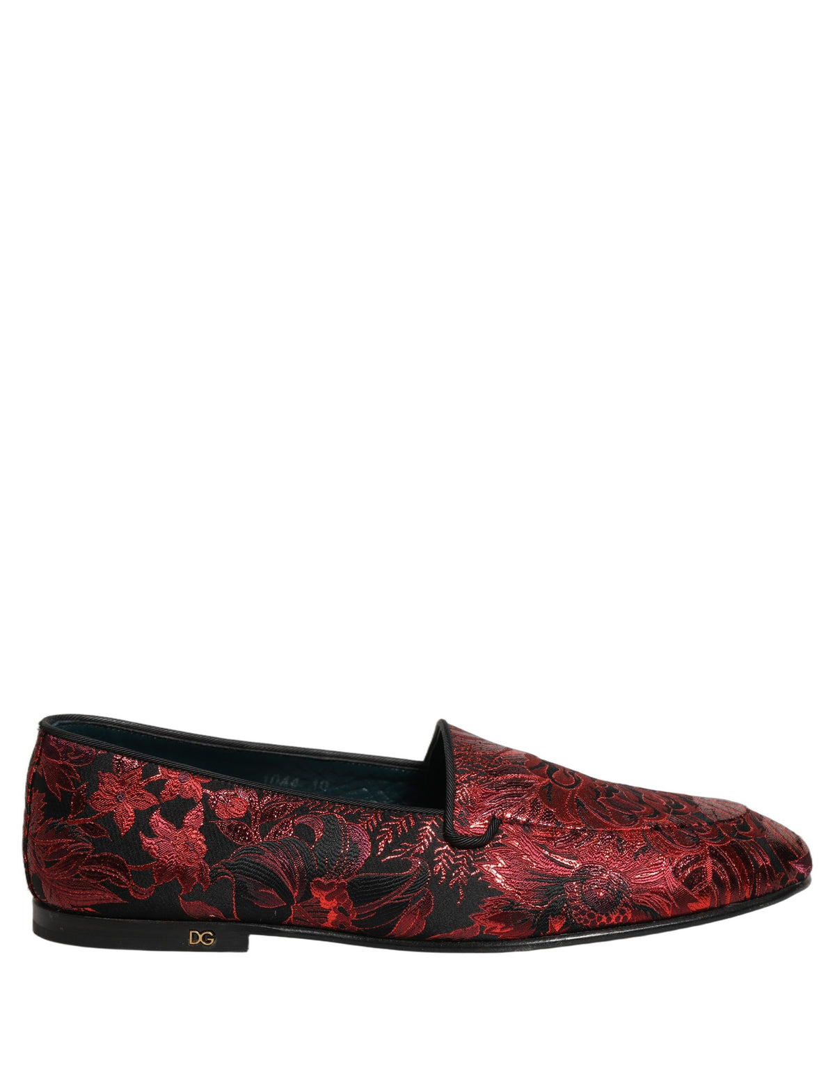 Dolce & Gabbana Red Floral Jacquard Loafers - Artisanal Luxury
