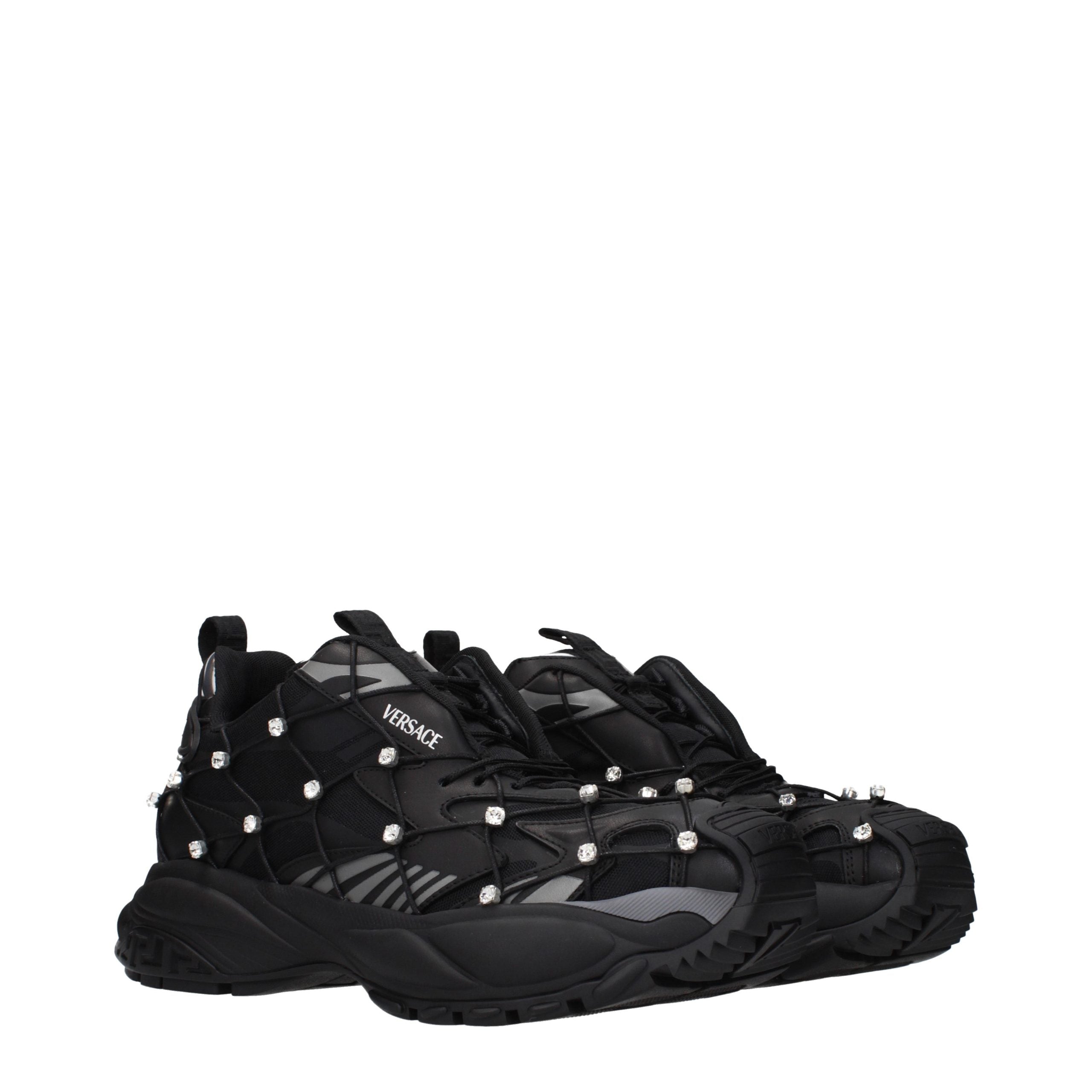 Versace Black Fabric Chunky Sneakers - Elevate Your Luxury Style
