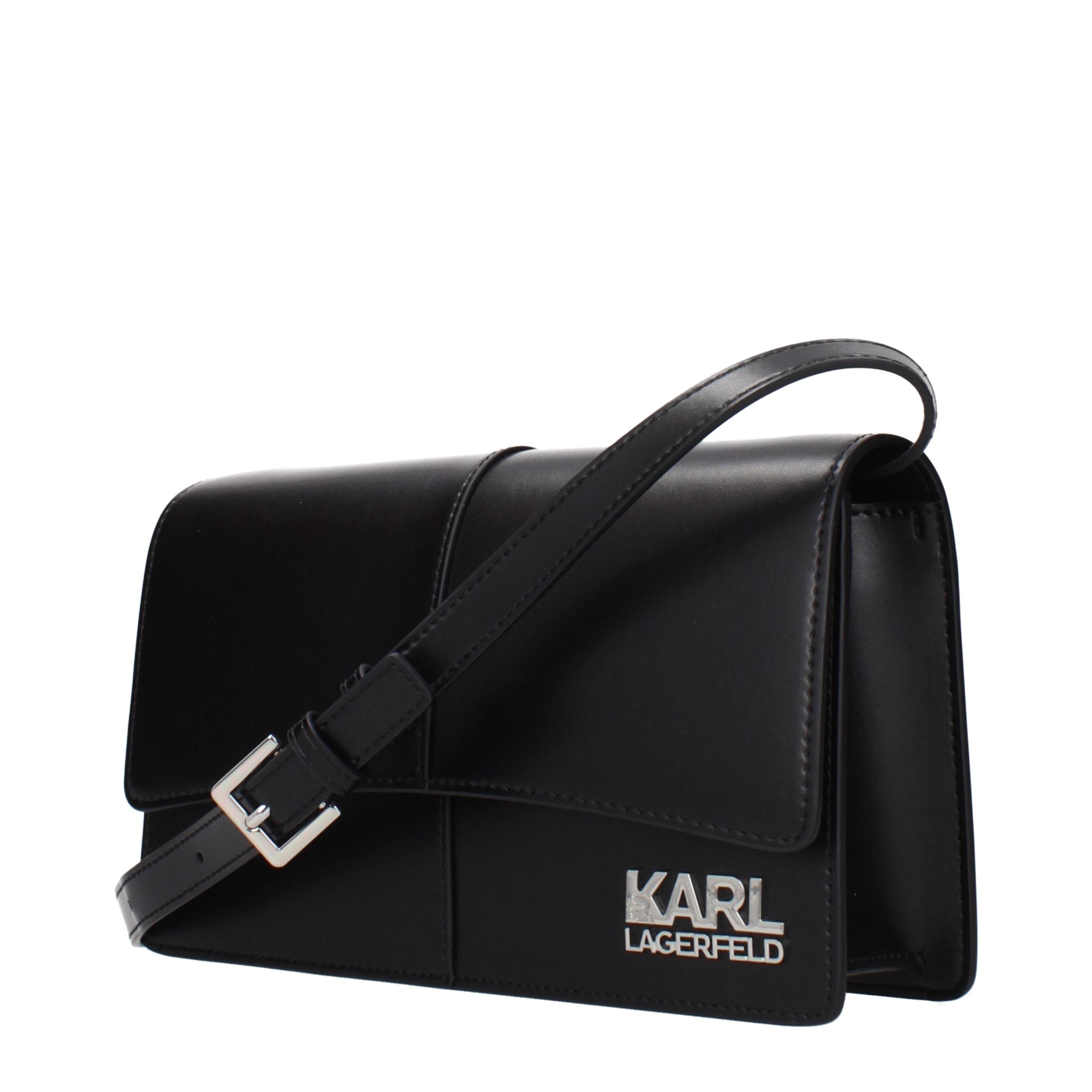 Indulge in the sophistication of the Karl Lagerfeld Black Polyethylene Crossbody Bag, a timeless accessory that embodies elegance and versatility for the discerning individual.