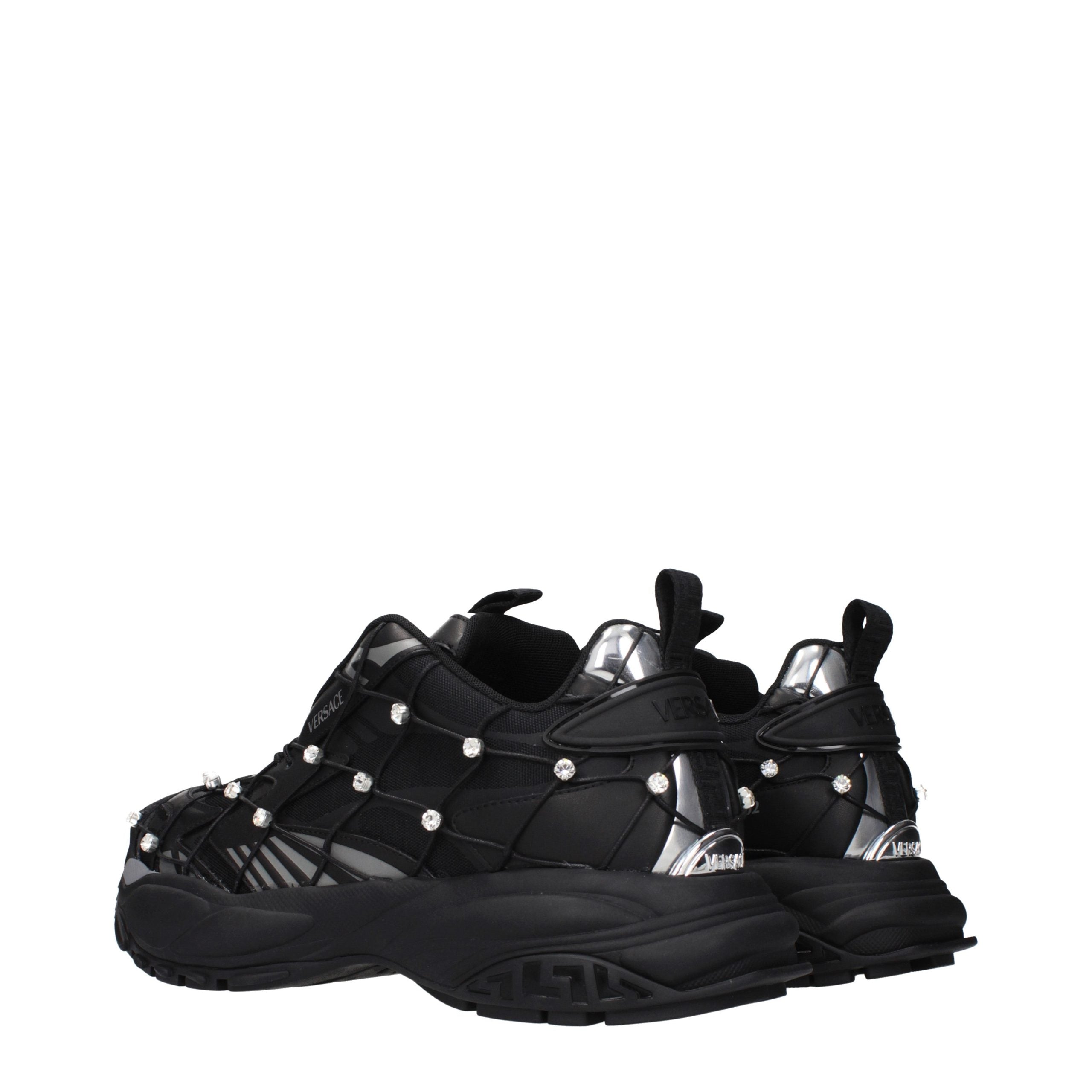 Versace Black Fabric Chunky Sneakers – Luxury Footwear Redefined