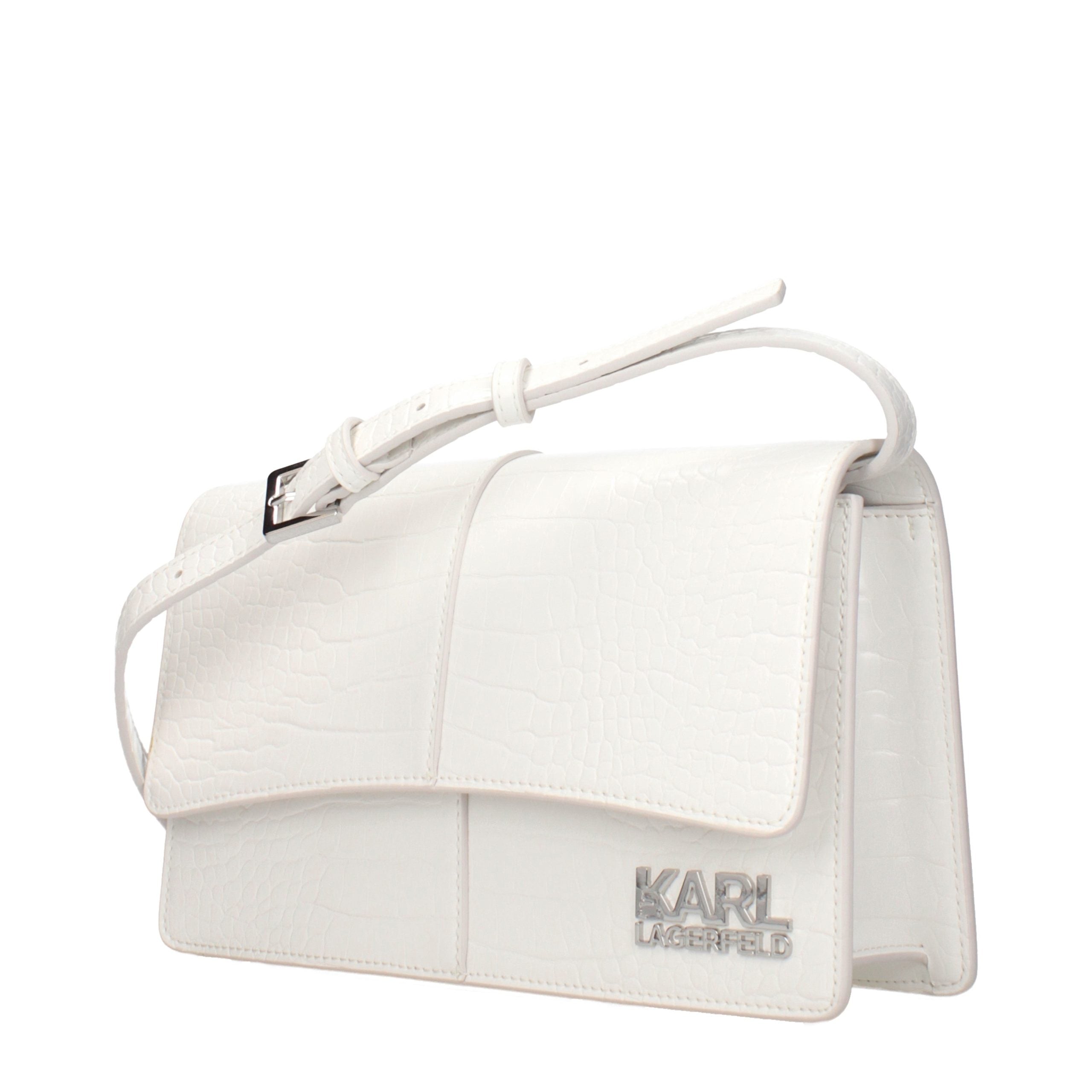 Discover the Karl Lagerfeld White Polyethylene Crossbody Bag, a symbol of luxury and sophistication, crafted for those who embody elegance and timeless style.