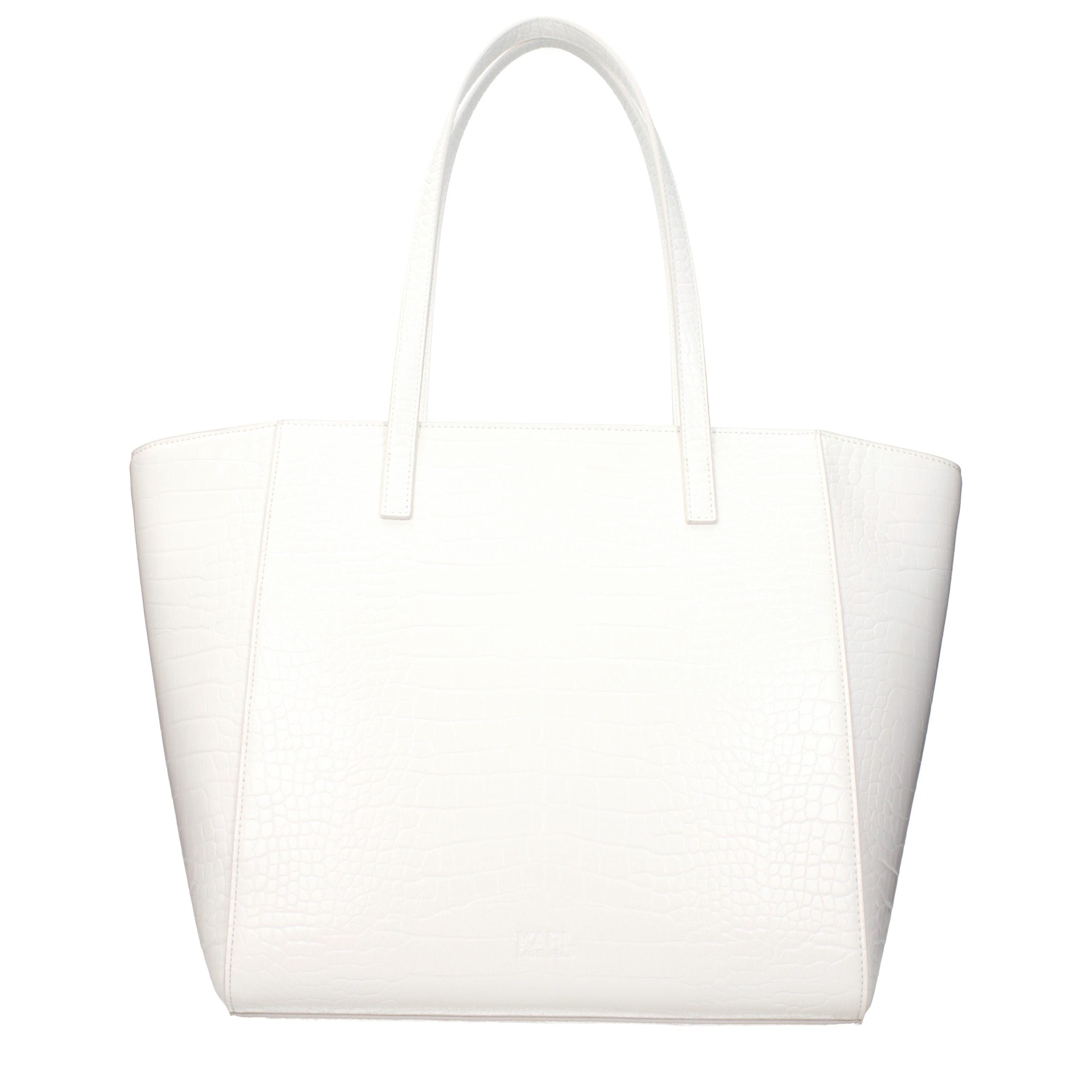 Elevate your style with the Karl Lagerfeld White Polyethylene Shoulder Bag, a masterpiece of exquisite craftsmanship that embodies timeless luxury and sophistication.