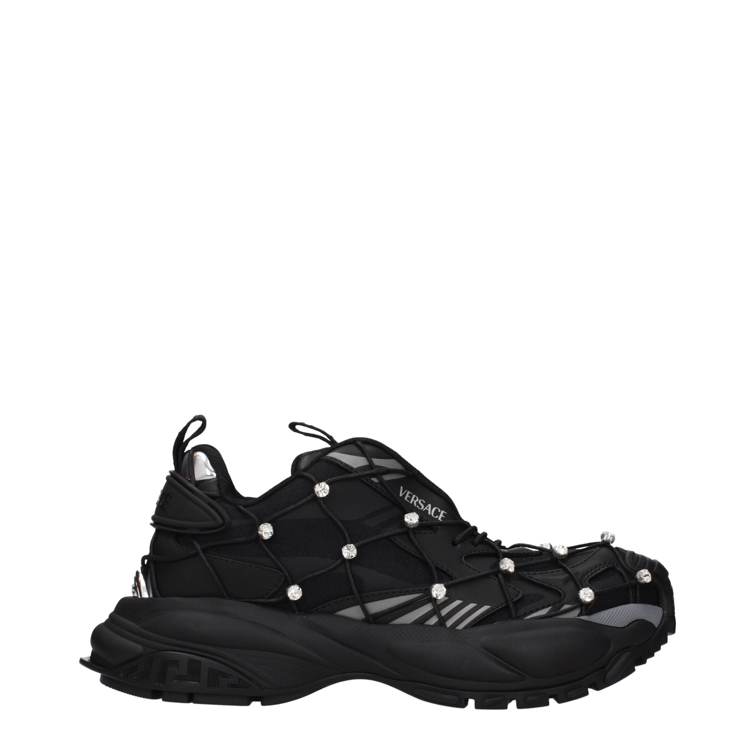 Versace Black Fabric Chunky Sneakers - Elevate Your Style